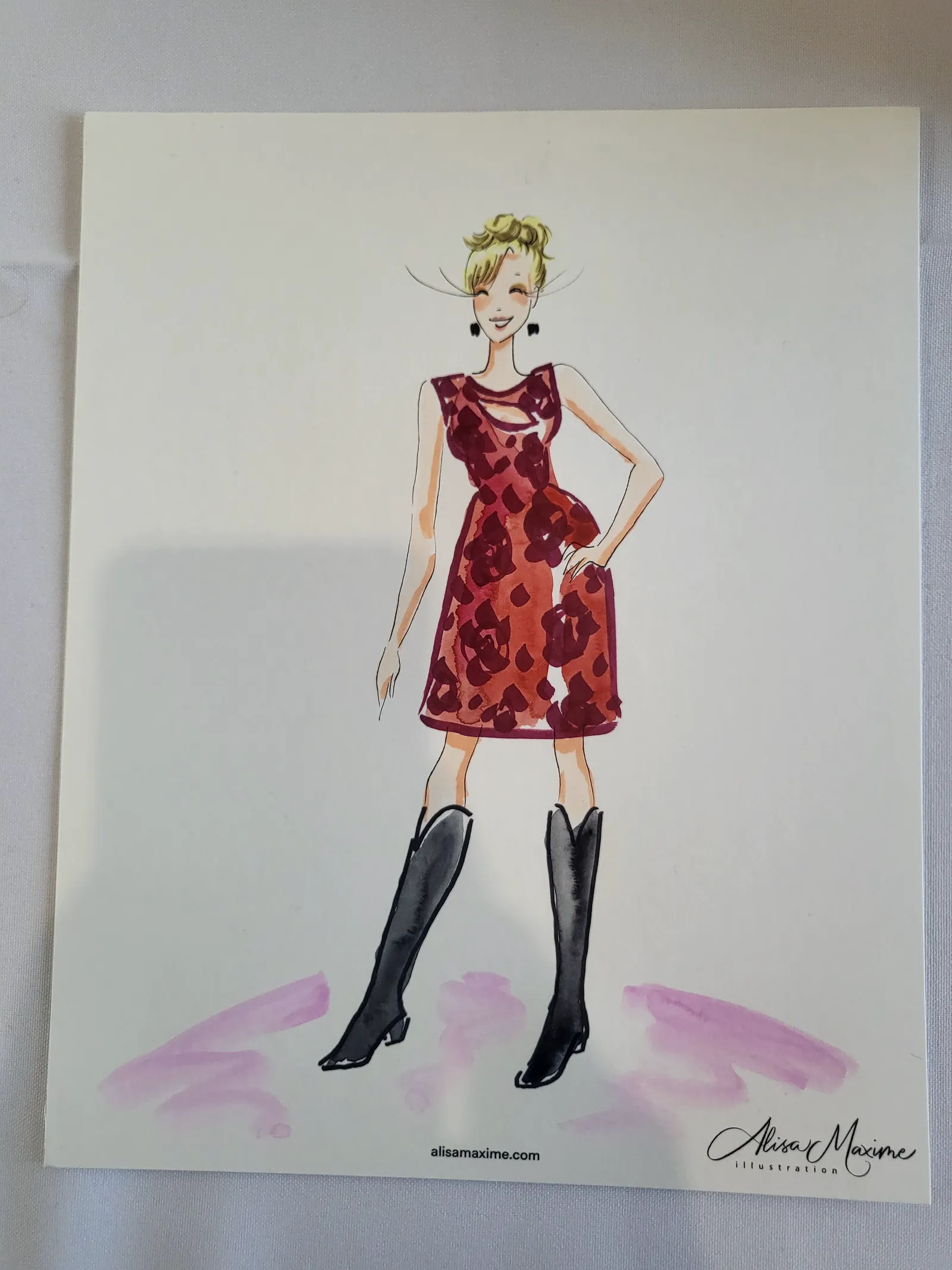 Live fashion sketch 2 from Wedding Celebration at The Barn in Paradise, Texas