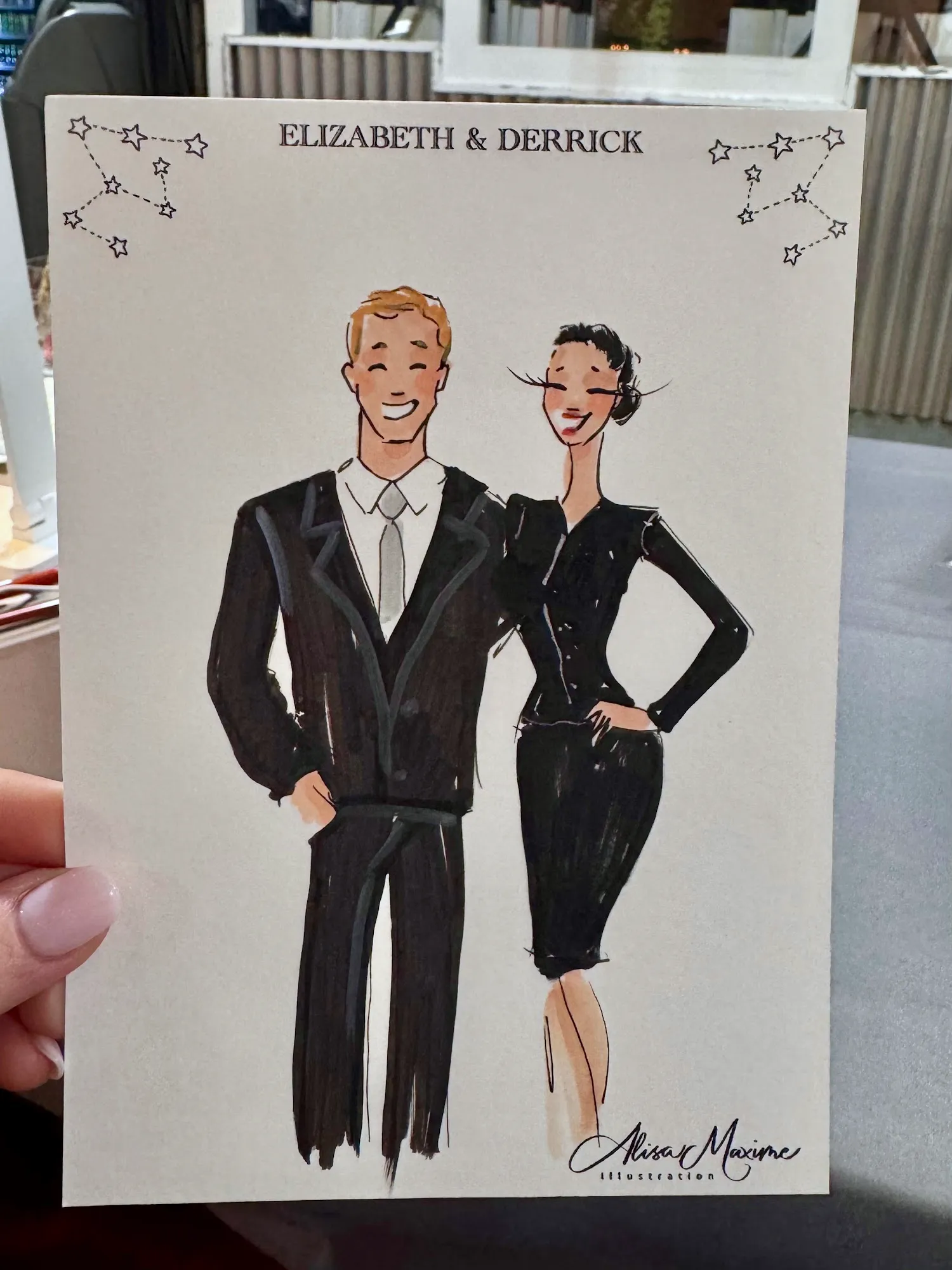 Live fashion sketch 13 from Elegant Wedding Celebration at Reading Terminal, Philadelphia