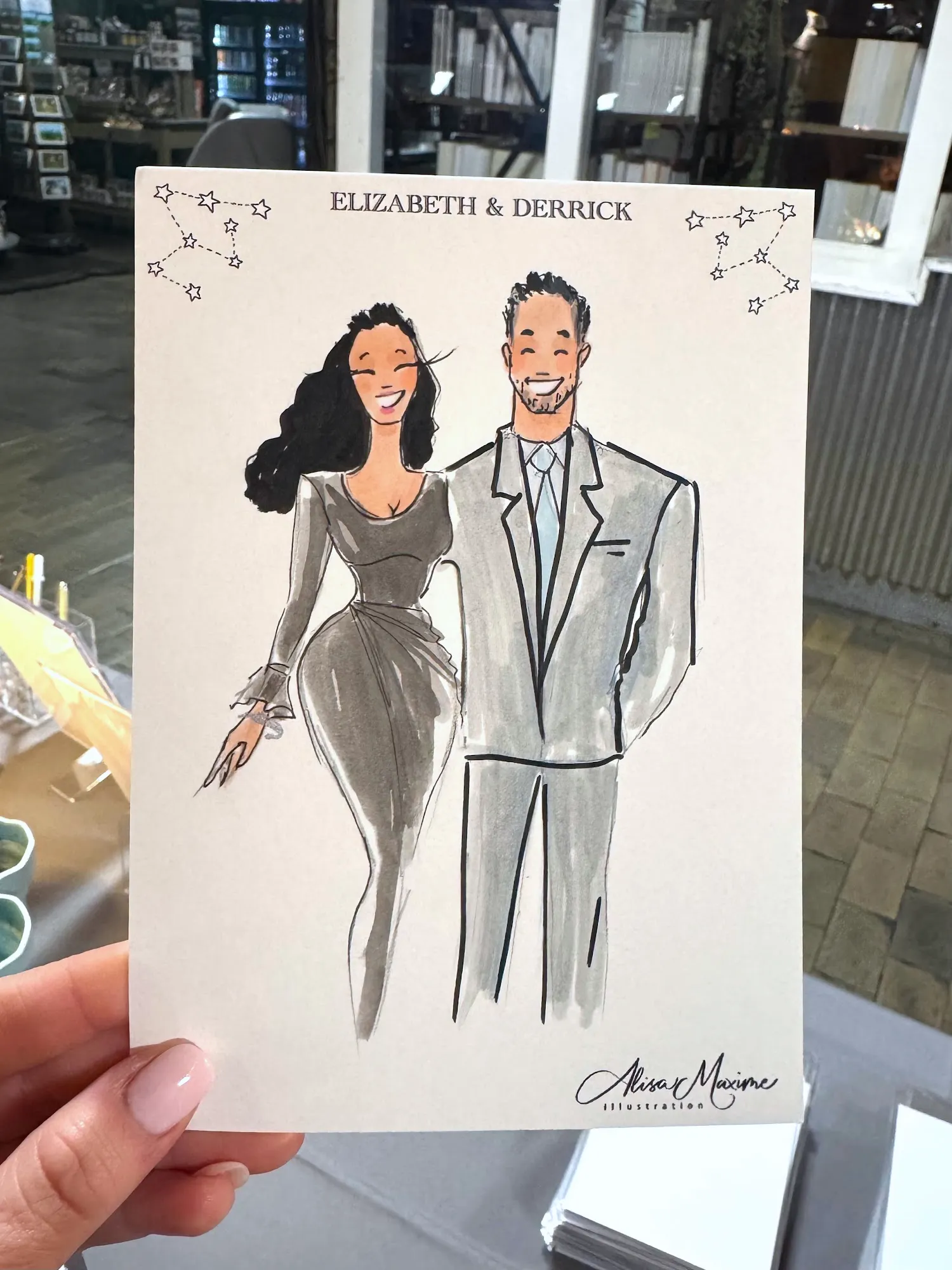 Live fashion sketch 3 from Elegant Wedding Celebration at Reading Terminal, Philadelphia
