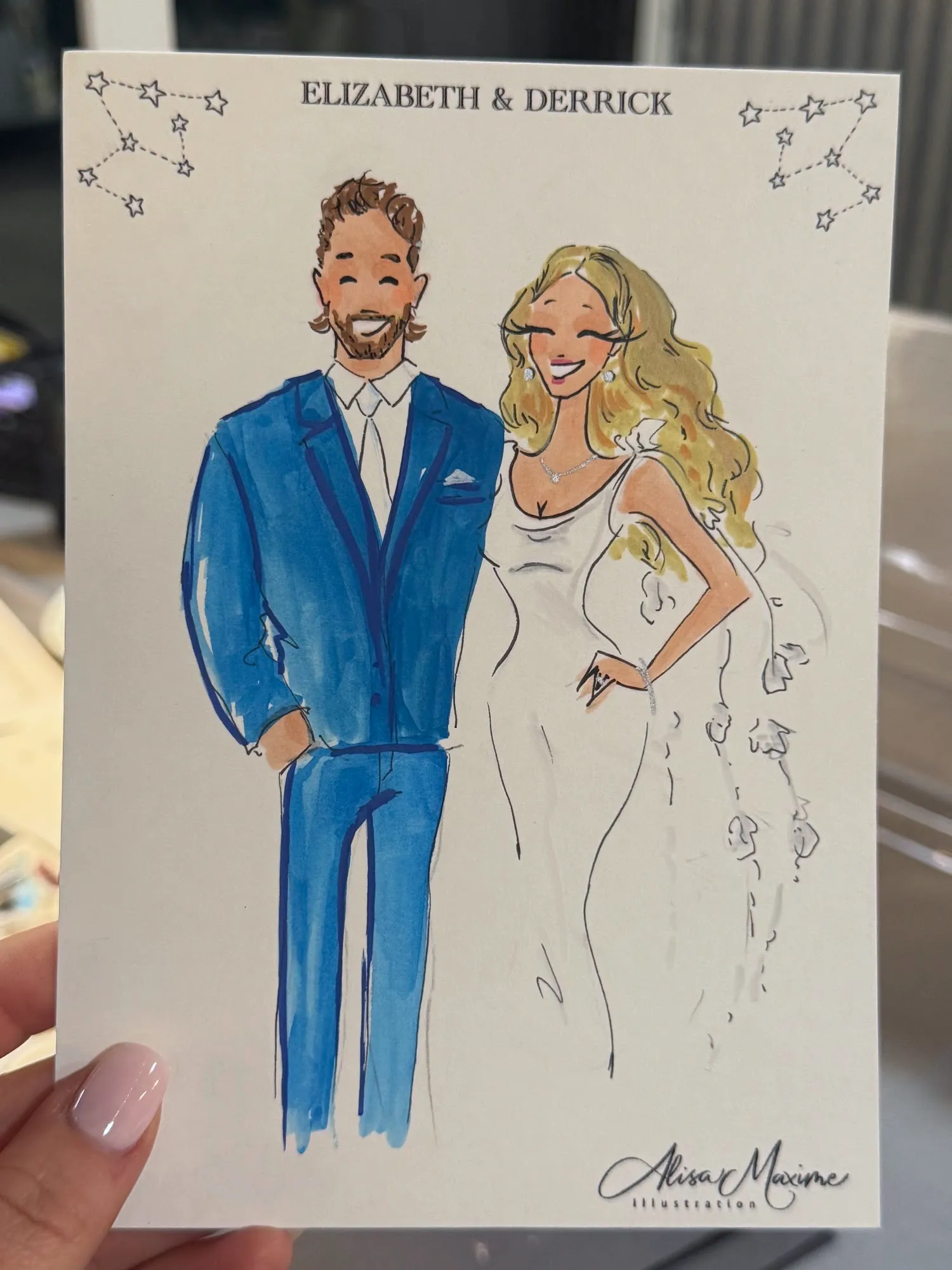 Live fashion sketch 6 from Elegant Wedding Celebration at Reading Terminal, Philadelphia