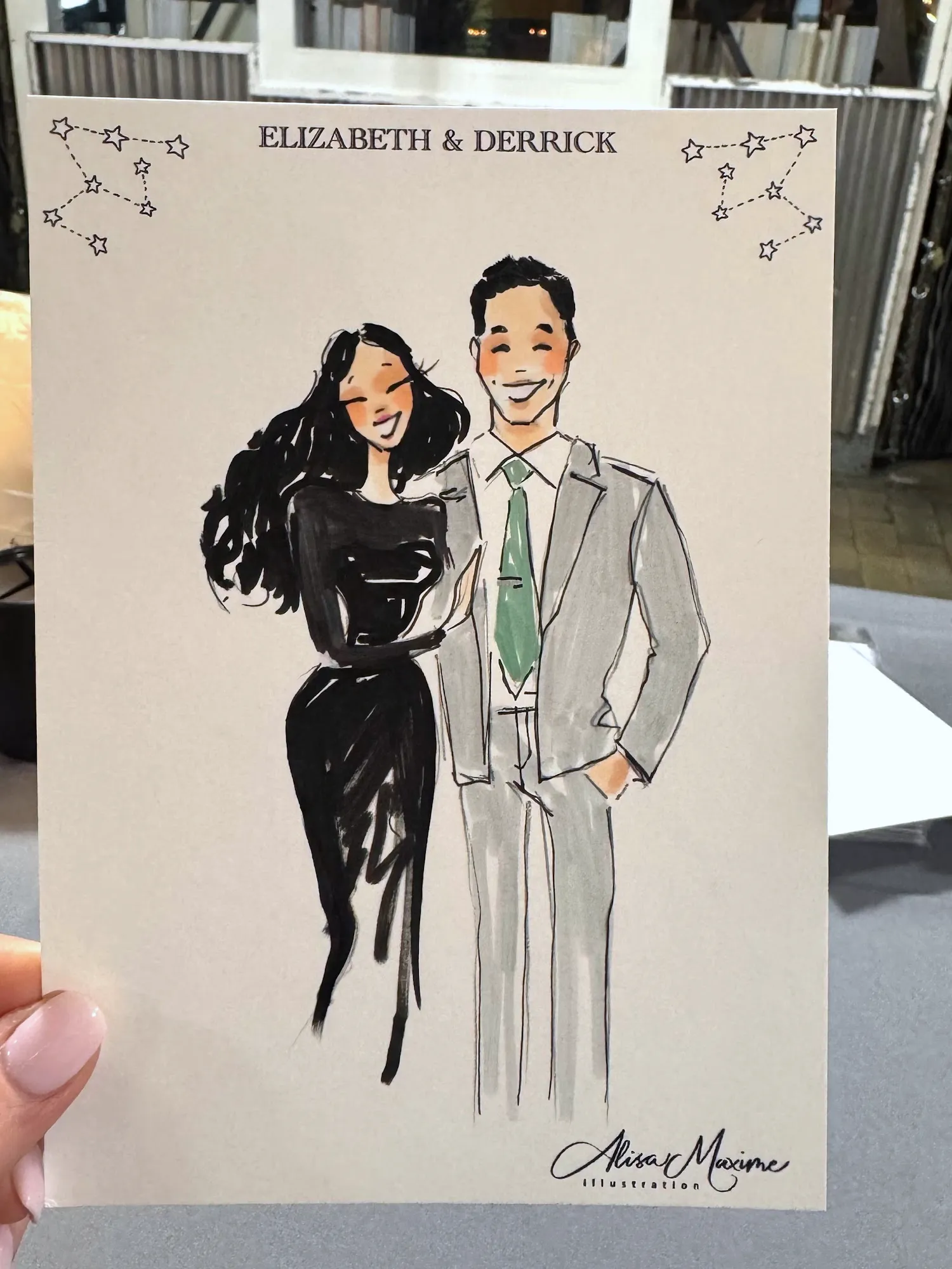 Live fashion sketch 9 from Elegant Wedding Celebration at Reading Terminal, Philadelphia