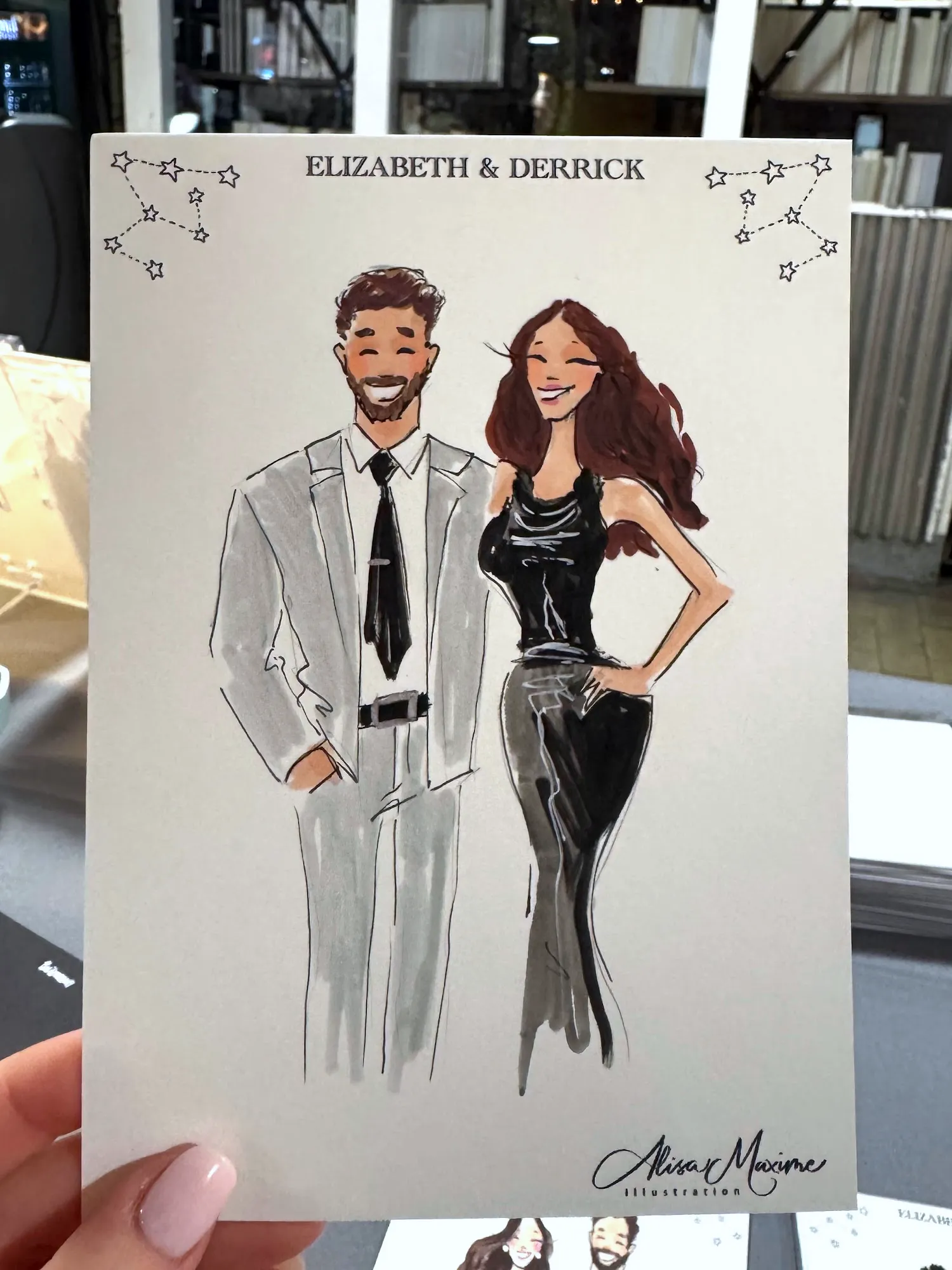 Live fashion sketch 4 from Elegant Wedding Celebration at Reading Terminal, Philadelphia