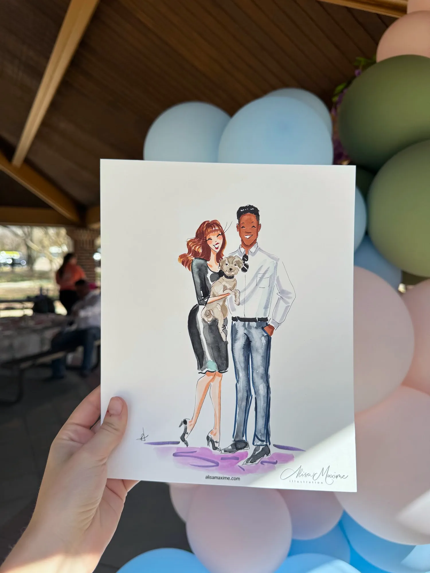 Live fashion sketch 3 from Bridgerton-Themed Birthday Celebration in Dallas