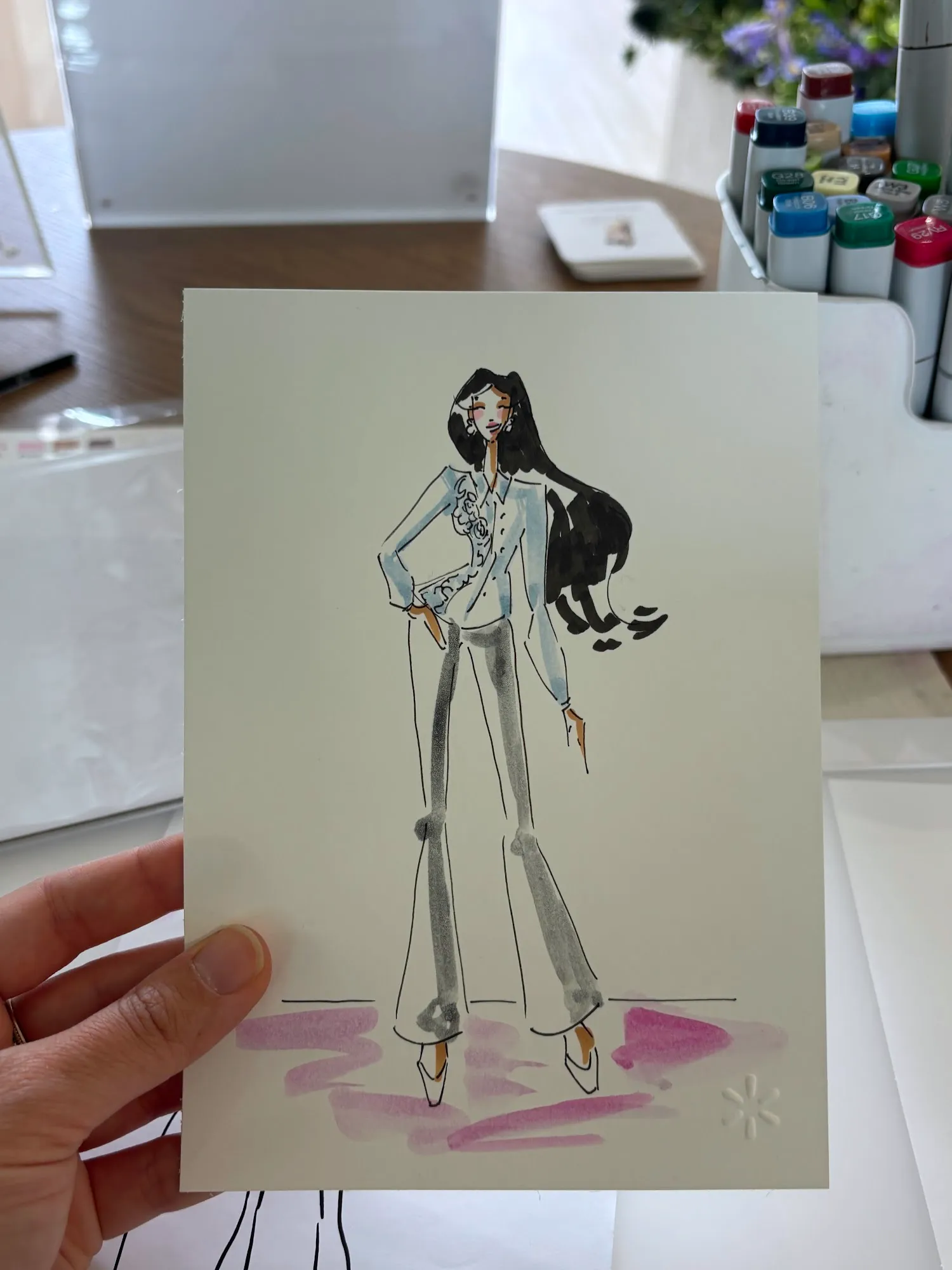 Live fashion sketch 5 from Walmart Shop Event at 210 Lafayette, New York