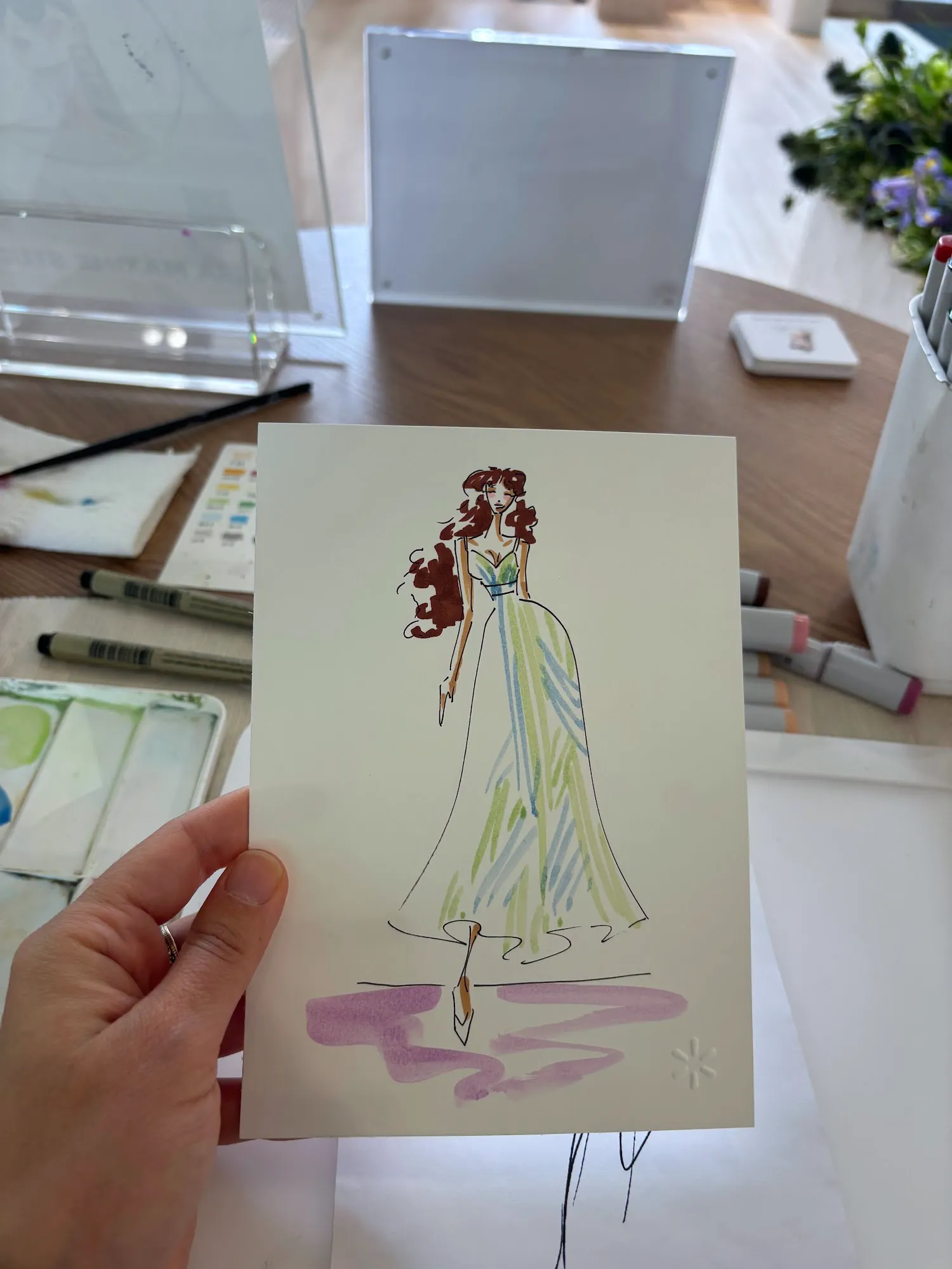 Live fashion sketch 3 from Walmart Shop Event at 210 Lafayette, New York