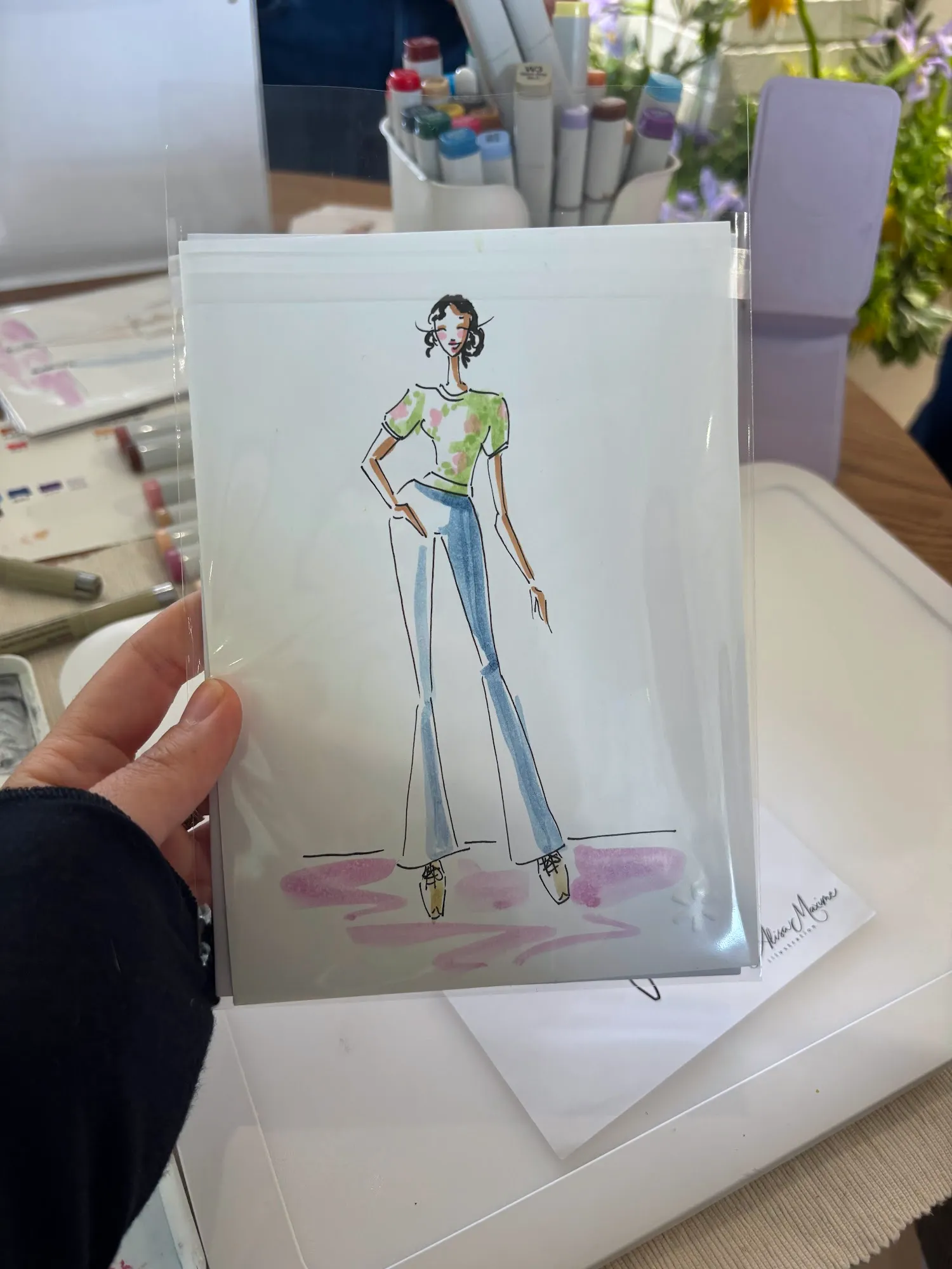Live fashion sketch 13 from Walmart Shop Event at 210 Lafayette, New York