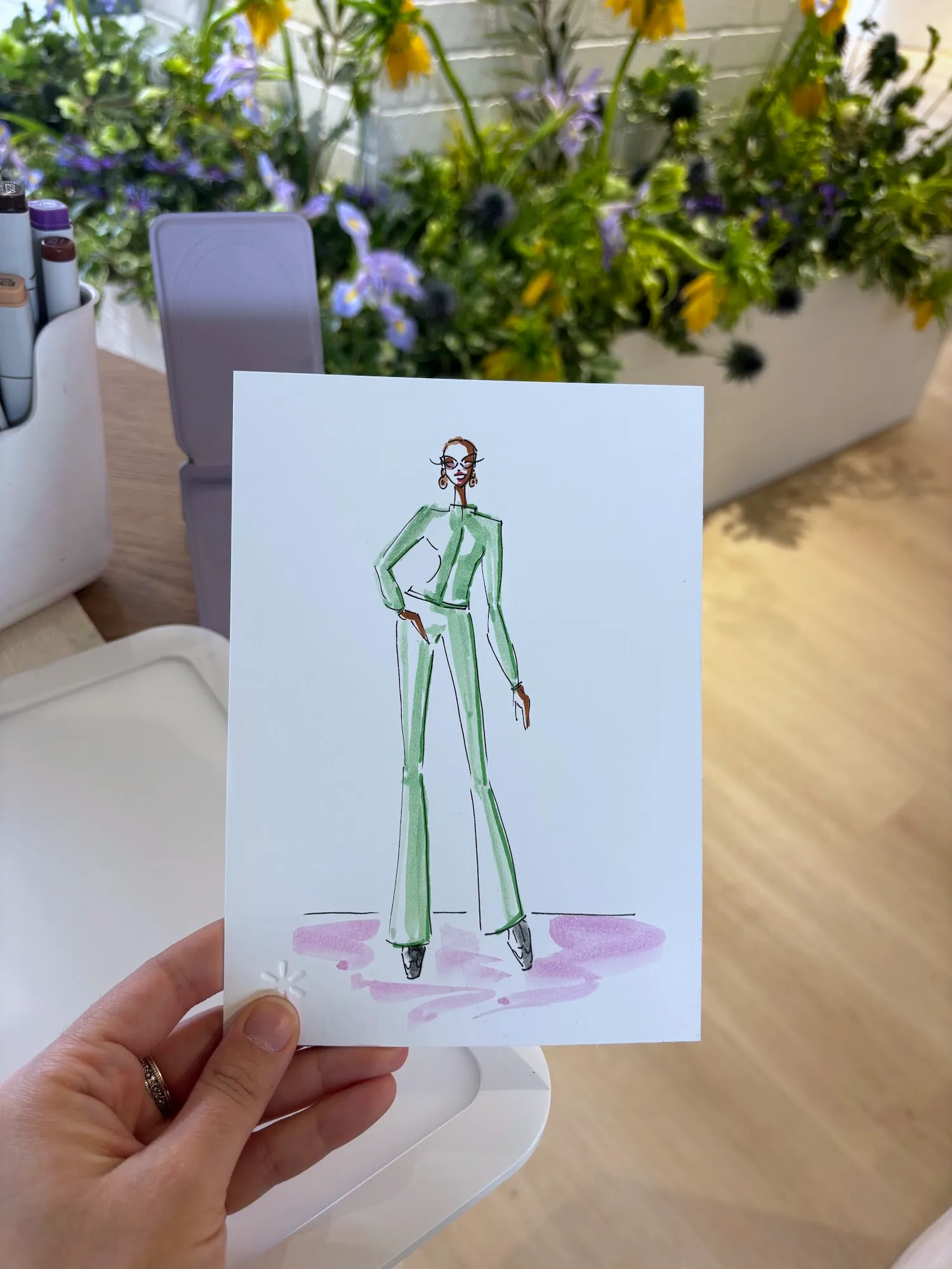 Live fashion sketch 7 from Walmart Shop Event at 210 Lafayette, New York