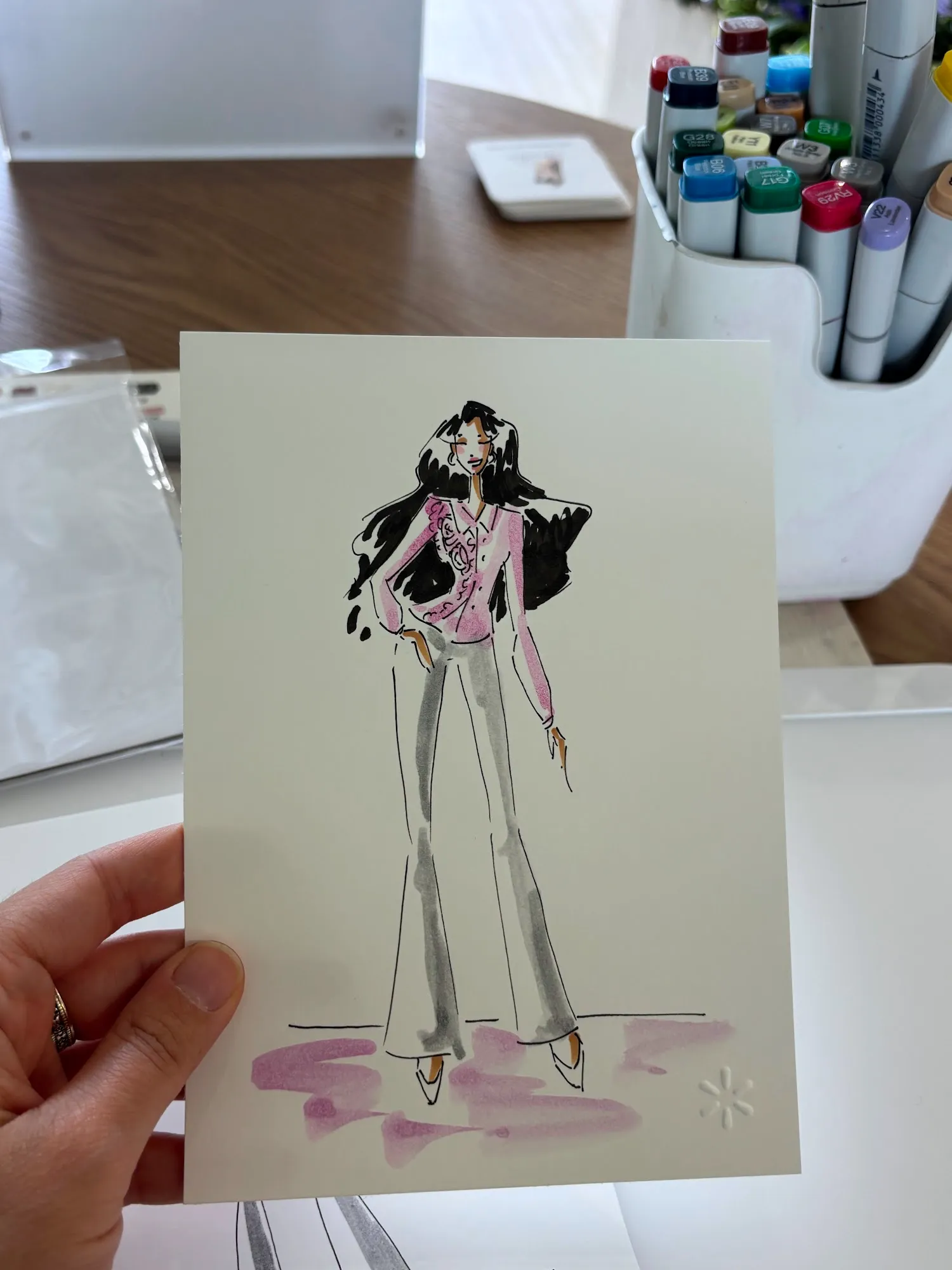 Live fashion sketch 4 from Walmart Shop Event at 210 Lafayette, New York