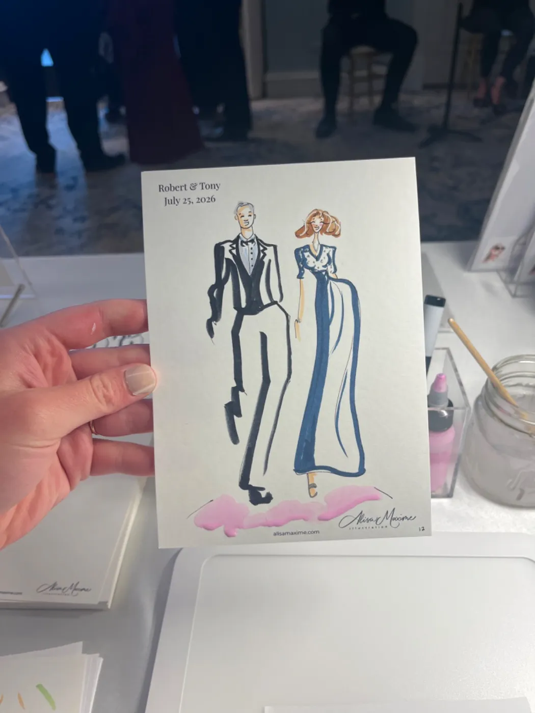 Live fashion sketch 11 from Wedding at Hotel Carmichael, Carmel, Indiana