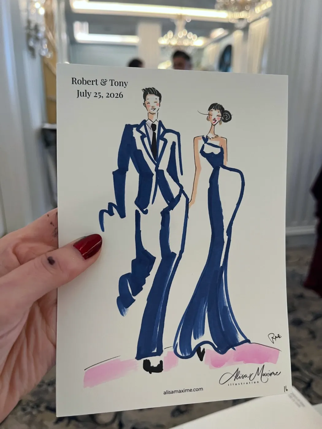 Live fashion sketch 14 from Wedding at Hotel Carmichael, Carmel, Indiana