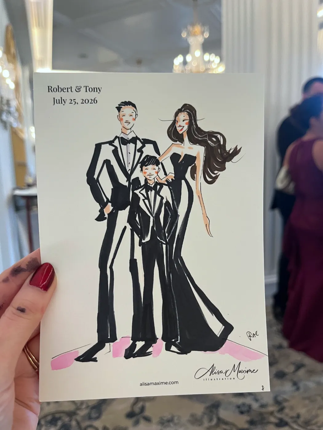 Live fashion sketch 8 from Wedding at Hotel Carmichael, Carmel, Indiana