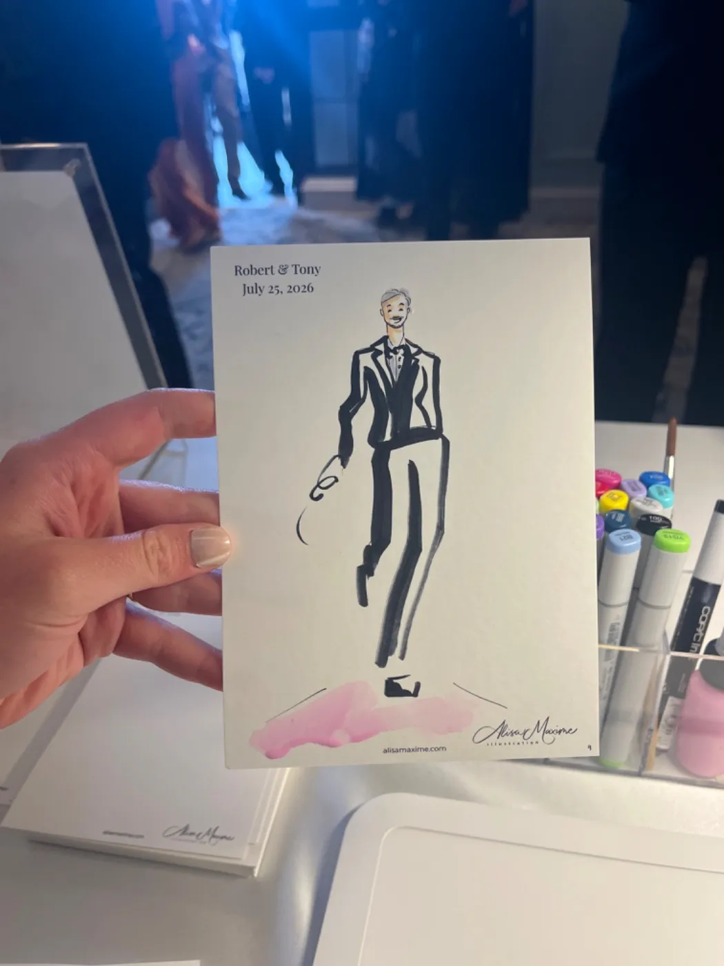 Live fashion sketch 9 from Wedding at Hotel Carmichael, Carmel, Indiana
