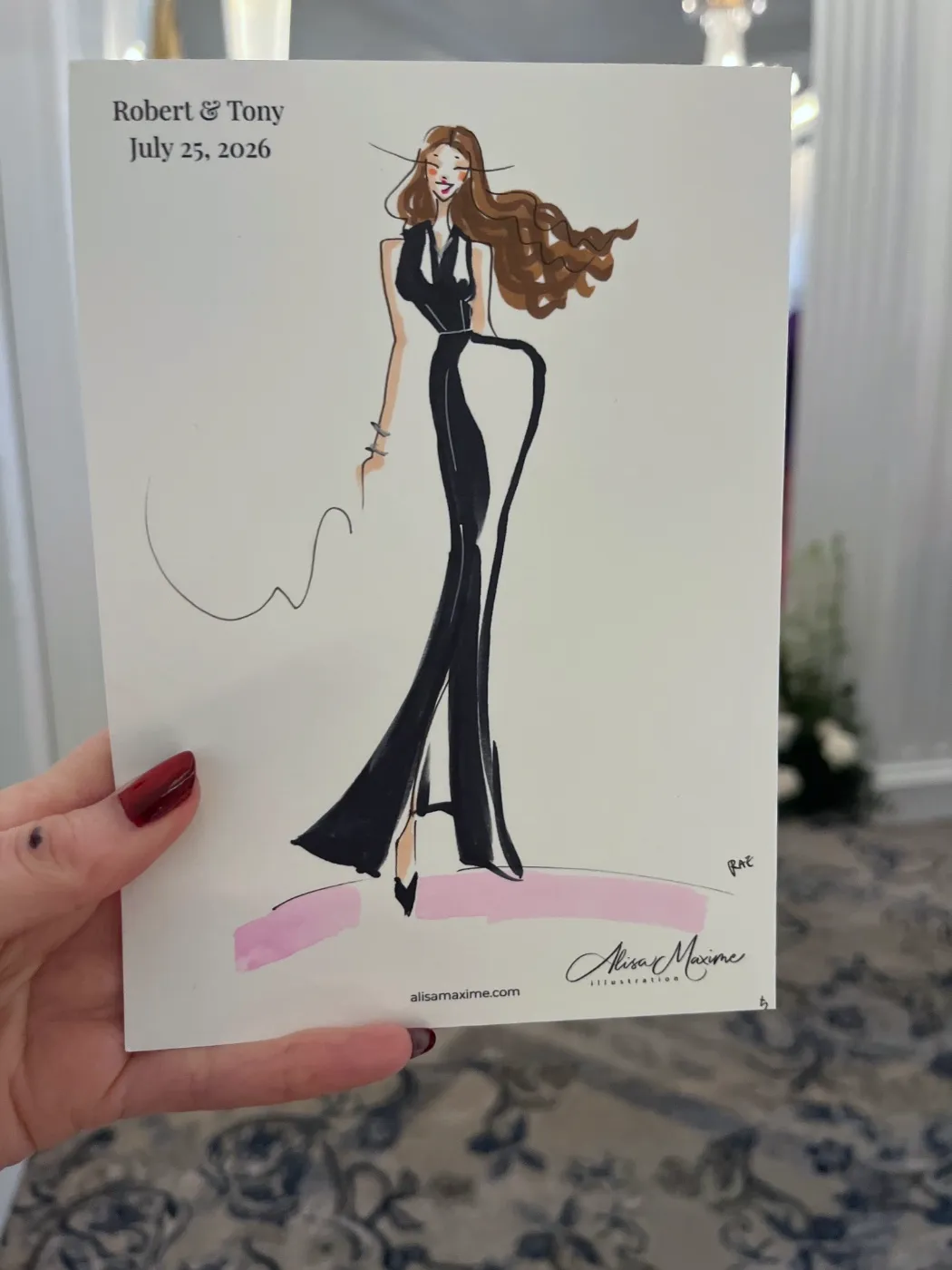 Live fashion sketch 6 from Wedding at Hotel Carmichael, Carmel, Indiana