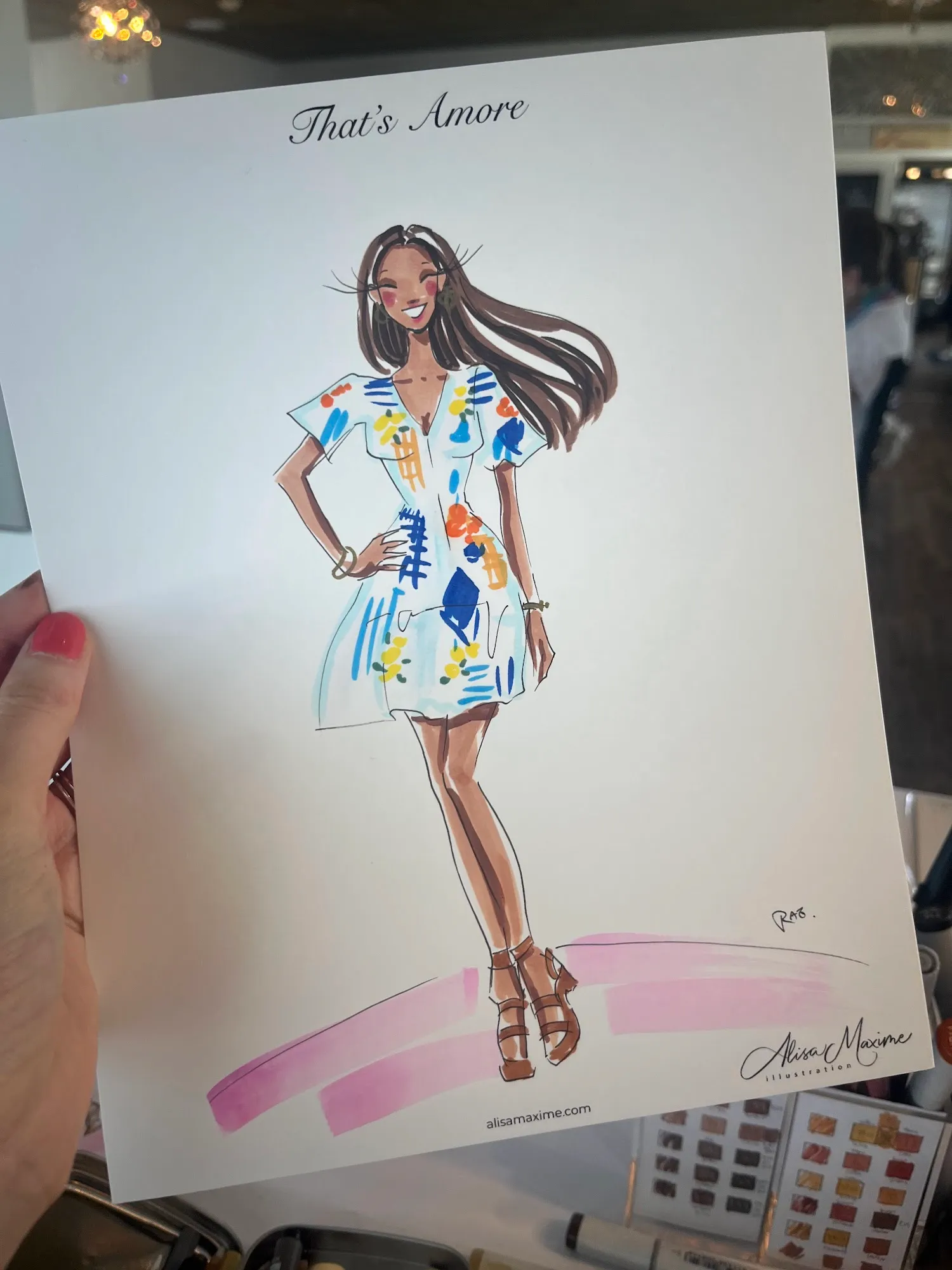 Live sketch from Bridal Shower Celebration in Long Grove