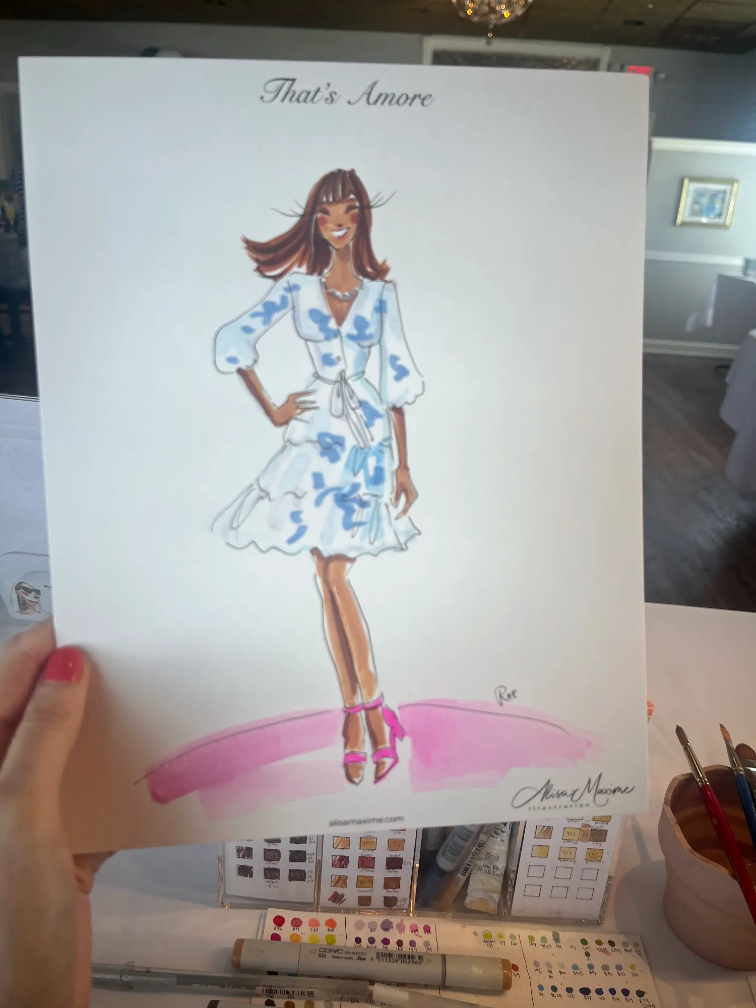 Live fashion sketch 3 from Bridal Shower Celebration in Long Grove