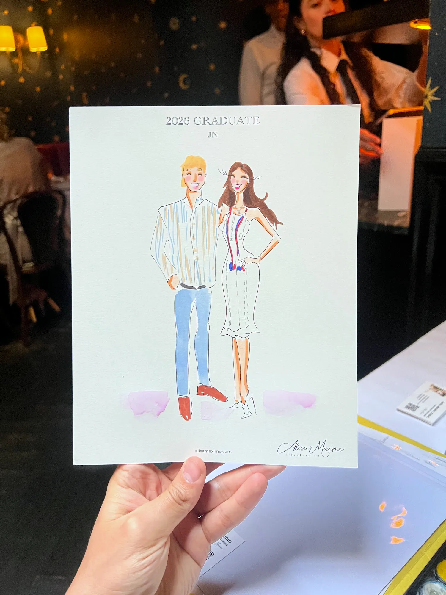 Live sketch from Graduation Fashion Celebration in New York City