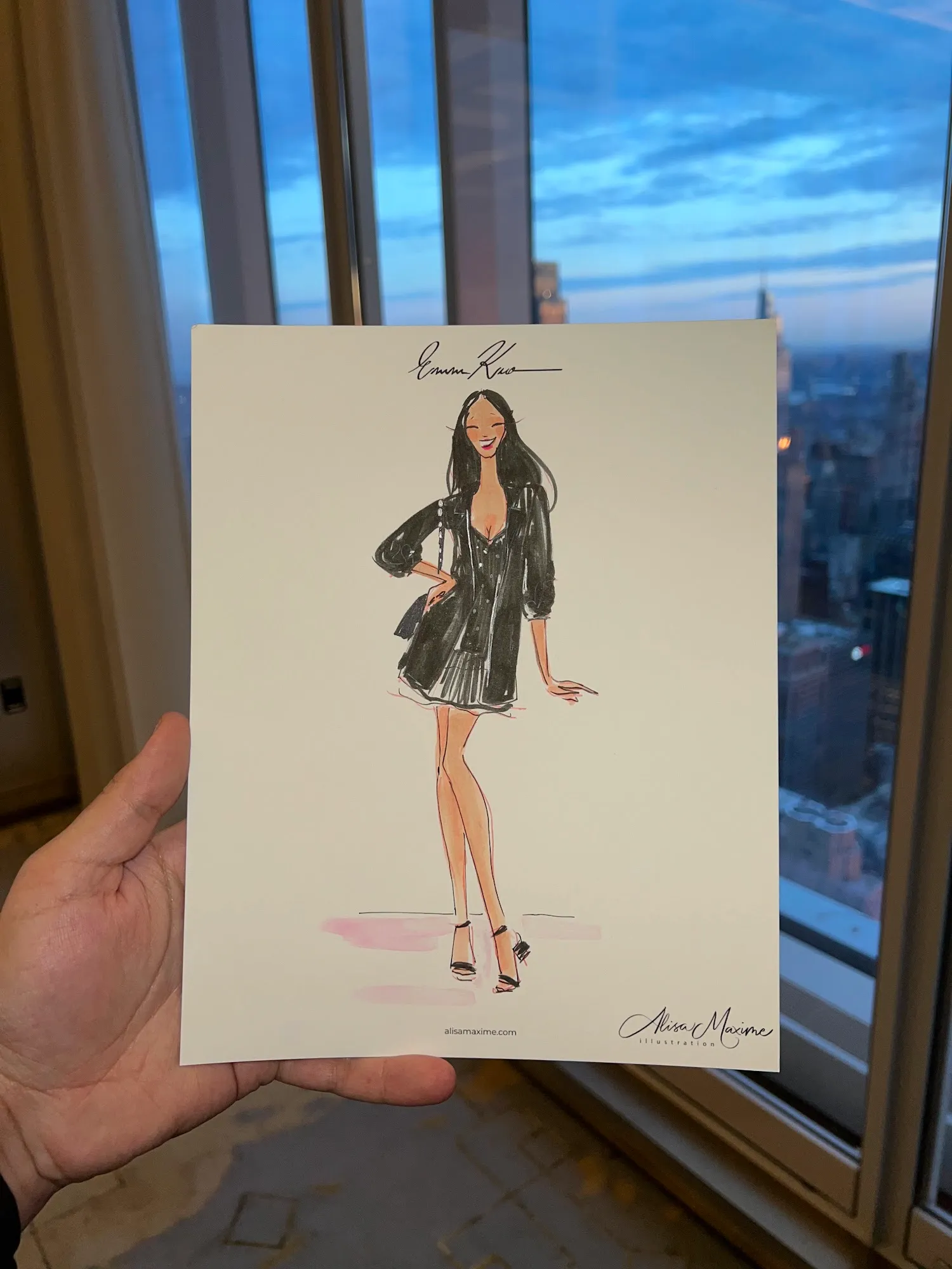 Live fashion sketch 13 from Infinity Creative Agency Shop Event at Central Park Tower, New York