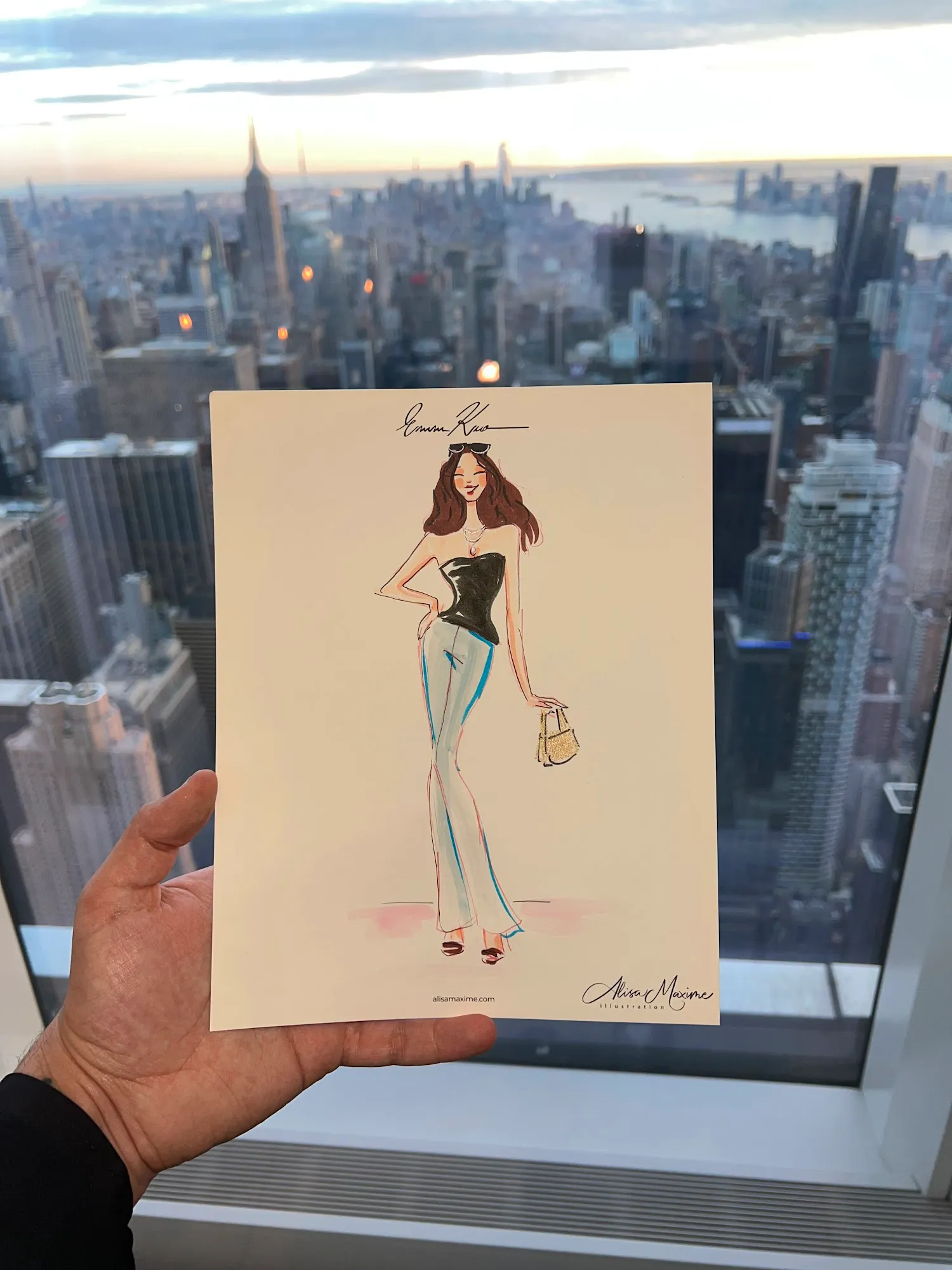 Live fashion sketch 11 from Infinity Creative Agency Shop Event at Central Park Tower, New York