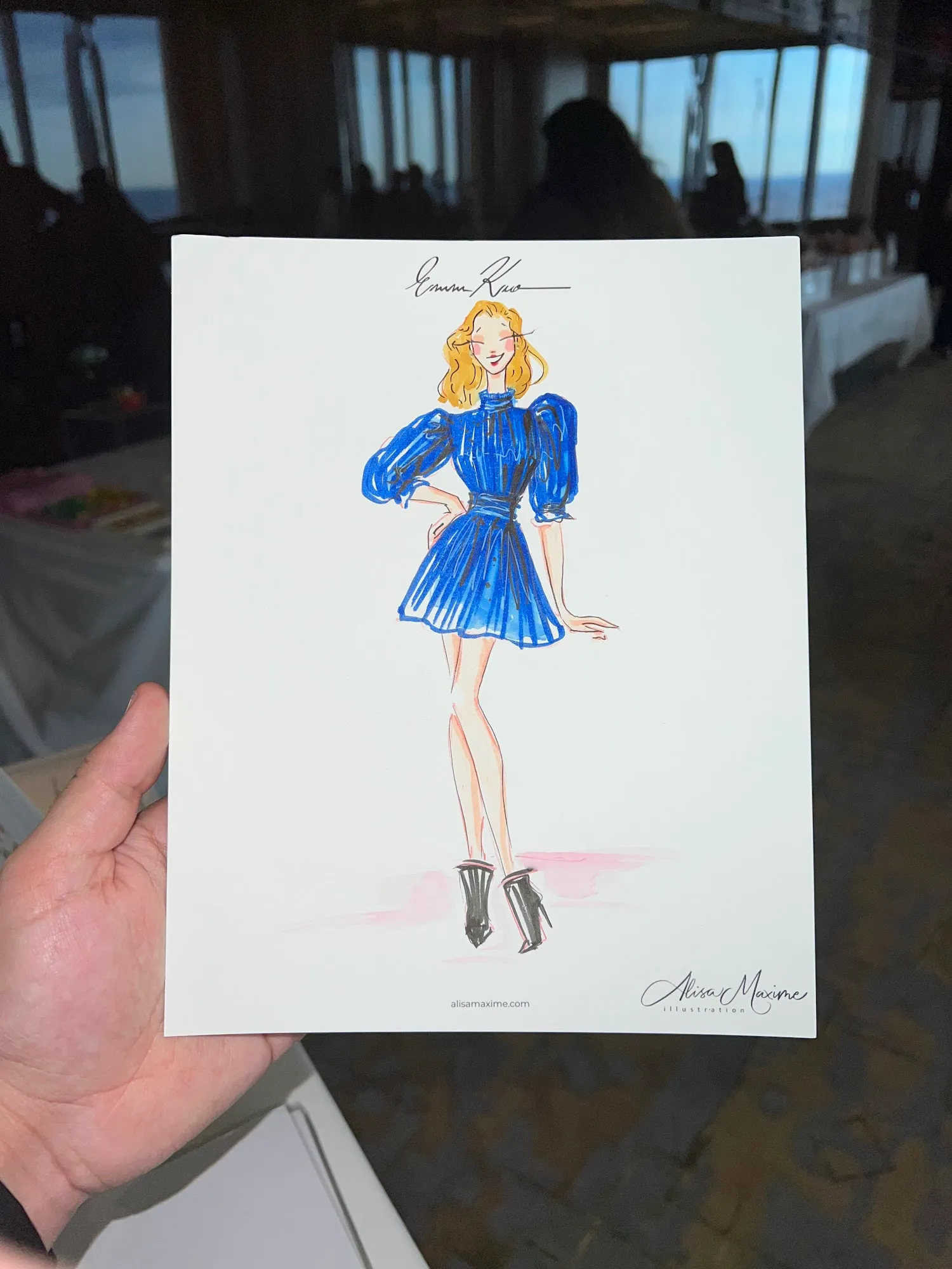 Live fashion sketch 4 from Infinity Creative Agency Shop Event at Central Park Tower, New York