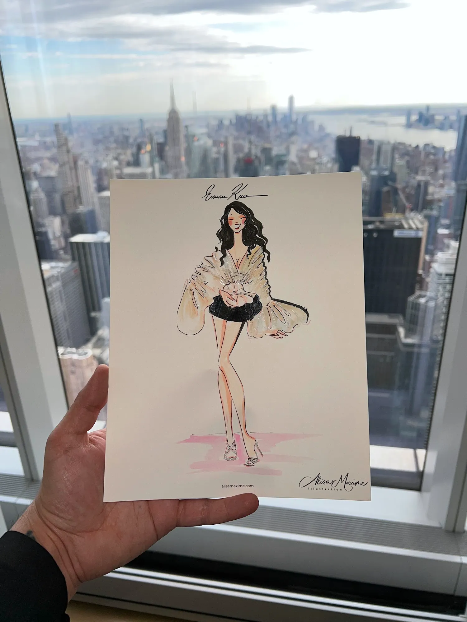 Live fashion sketch 3 from Infinity Creative Agency Shop Event at Central Park Tower, New York