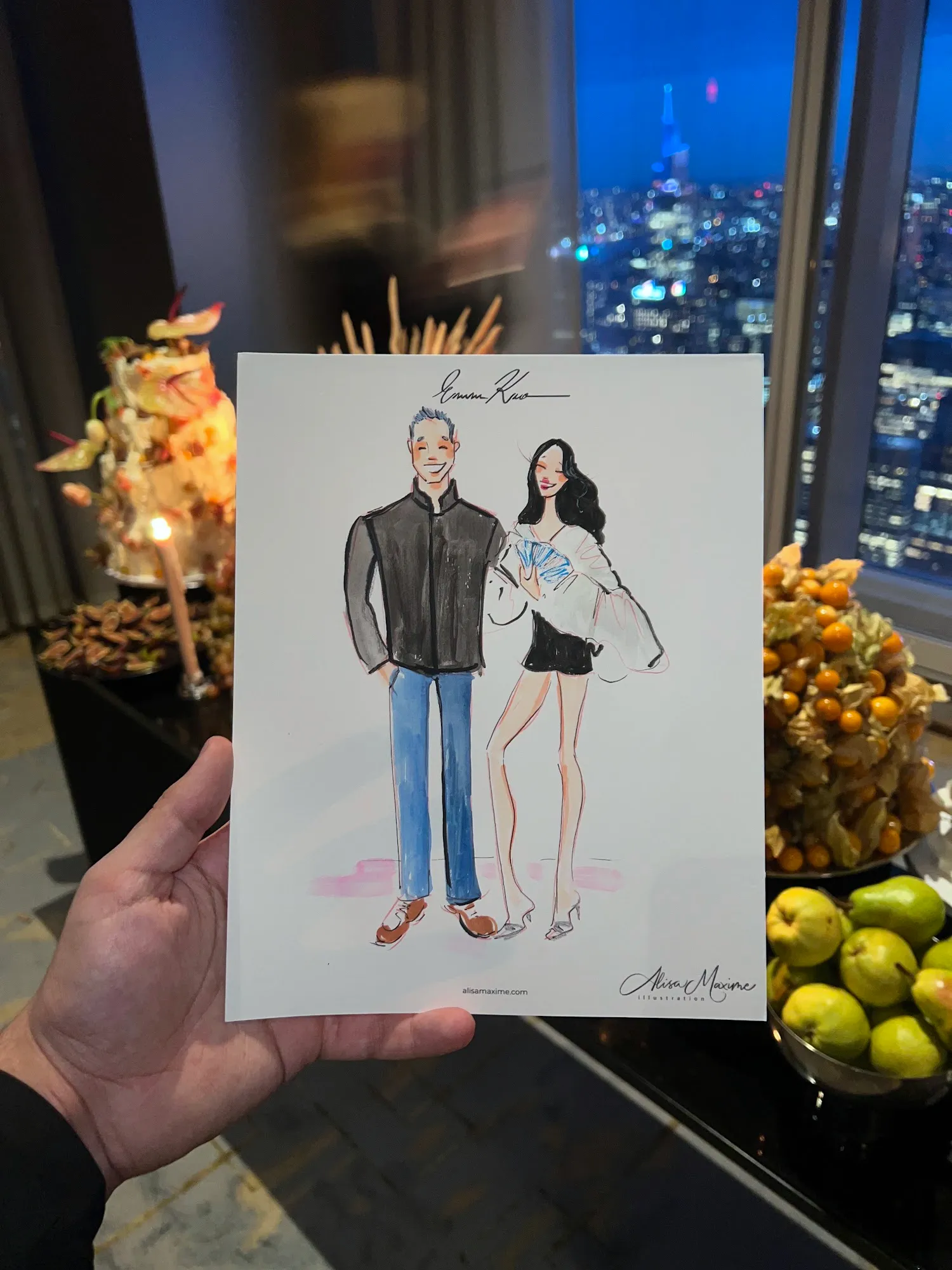 Live fashion sketch 15 from Infinity Creative Agency Shop Event at Central Park Tower, New York