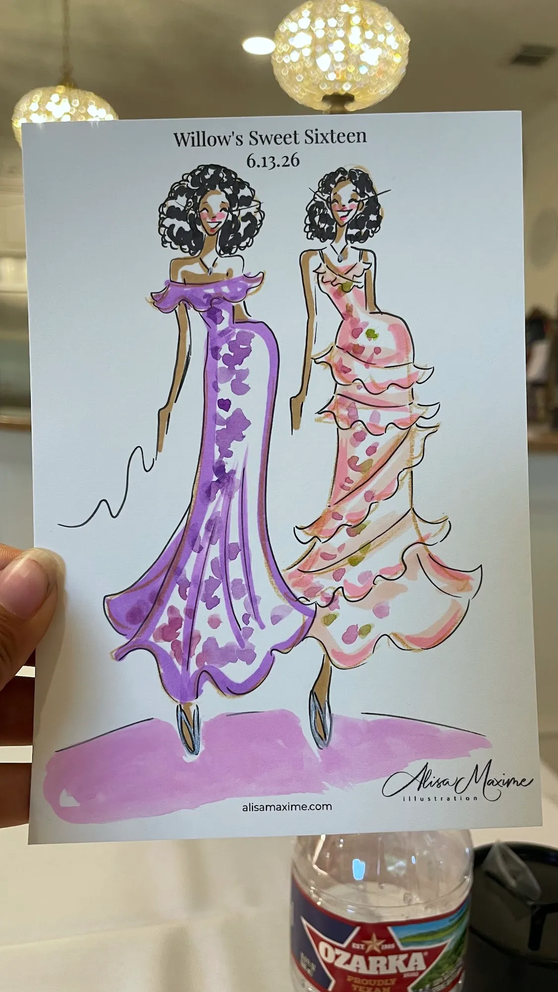 Live fashion sketch 13 from Sweet 16 Birthday Party in Katy, Texas