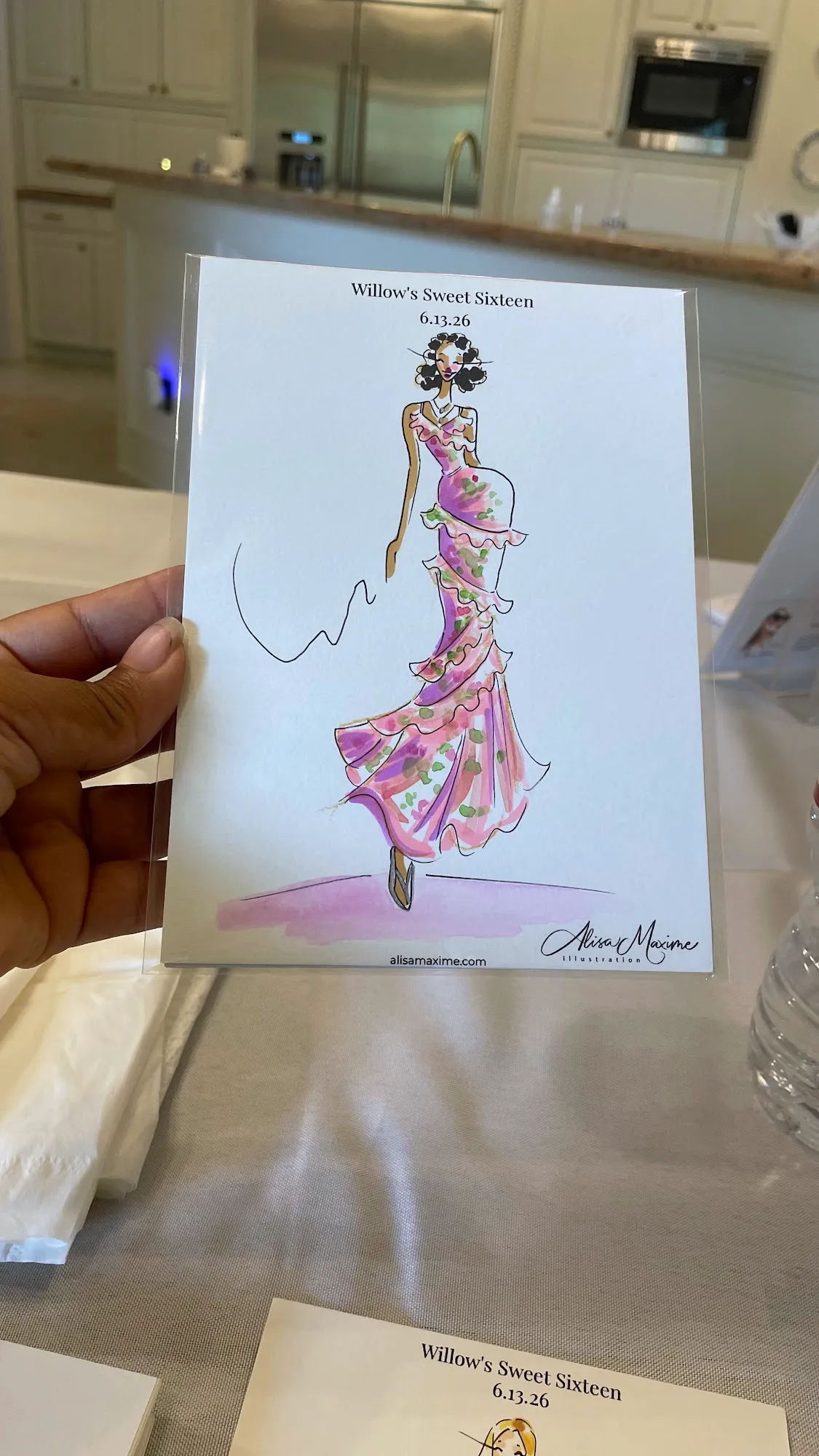 Live fashion sketch 3 from Sweet 16 Birthday Party in Katy, Texas