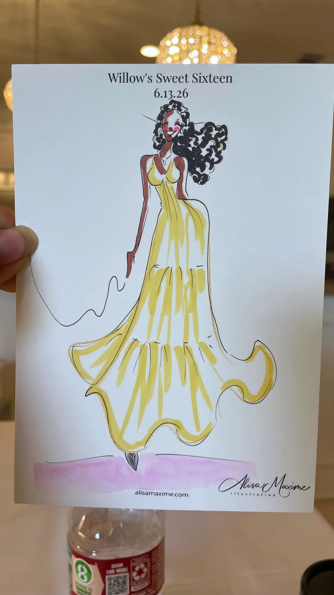 Live sketch from Sweet 16 Birthday Party in Katy, Texas