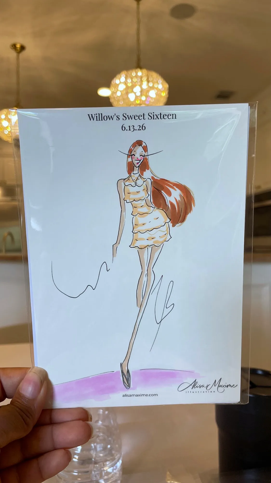Live fashion sketch 7 from Sweet 16 Birthday Party in Katy, Texas