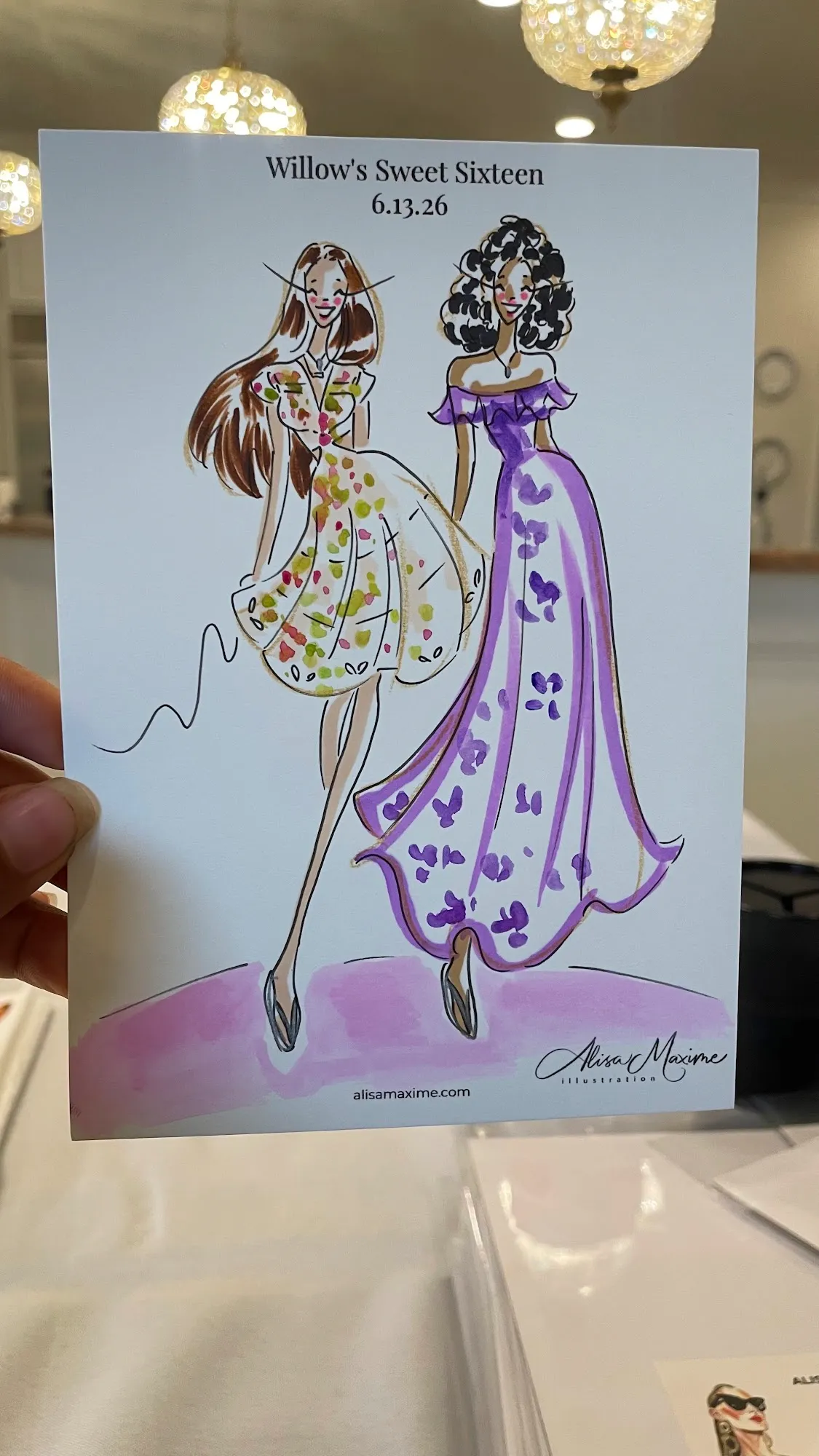 Live fashion sketch 15 from Sweet 16 Birthday Party in Katy, Texas
