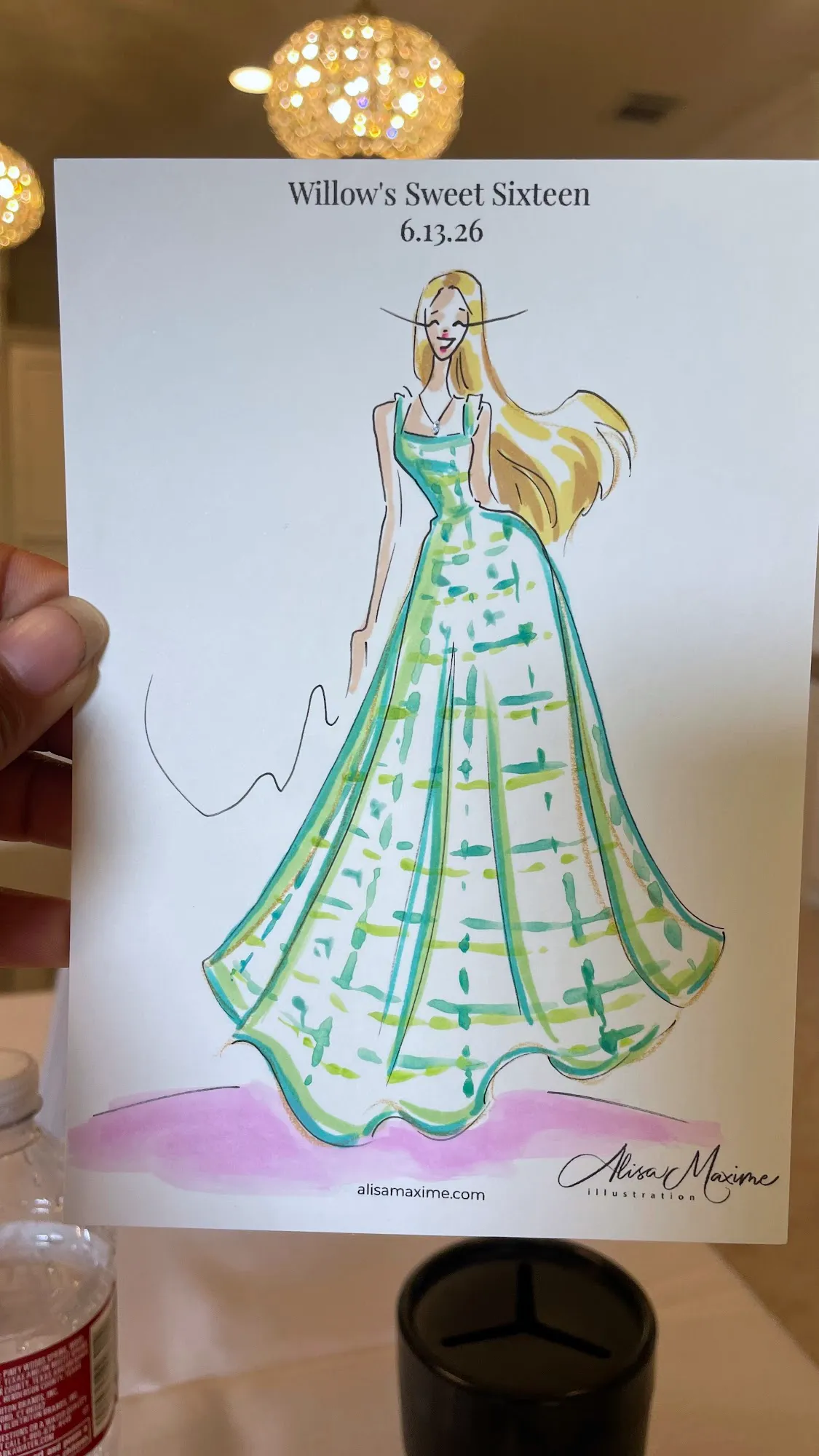 Live fashion sketch 5 from Sweet 16 Birthday Party in Katy, Texas