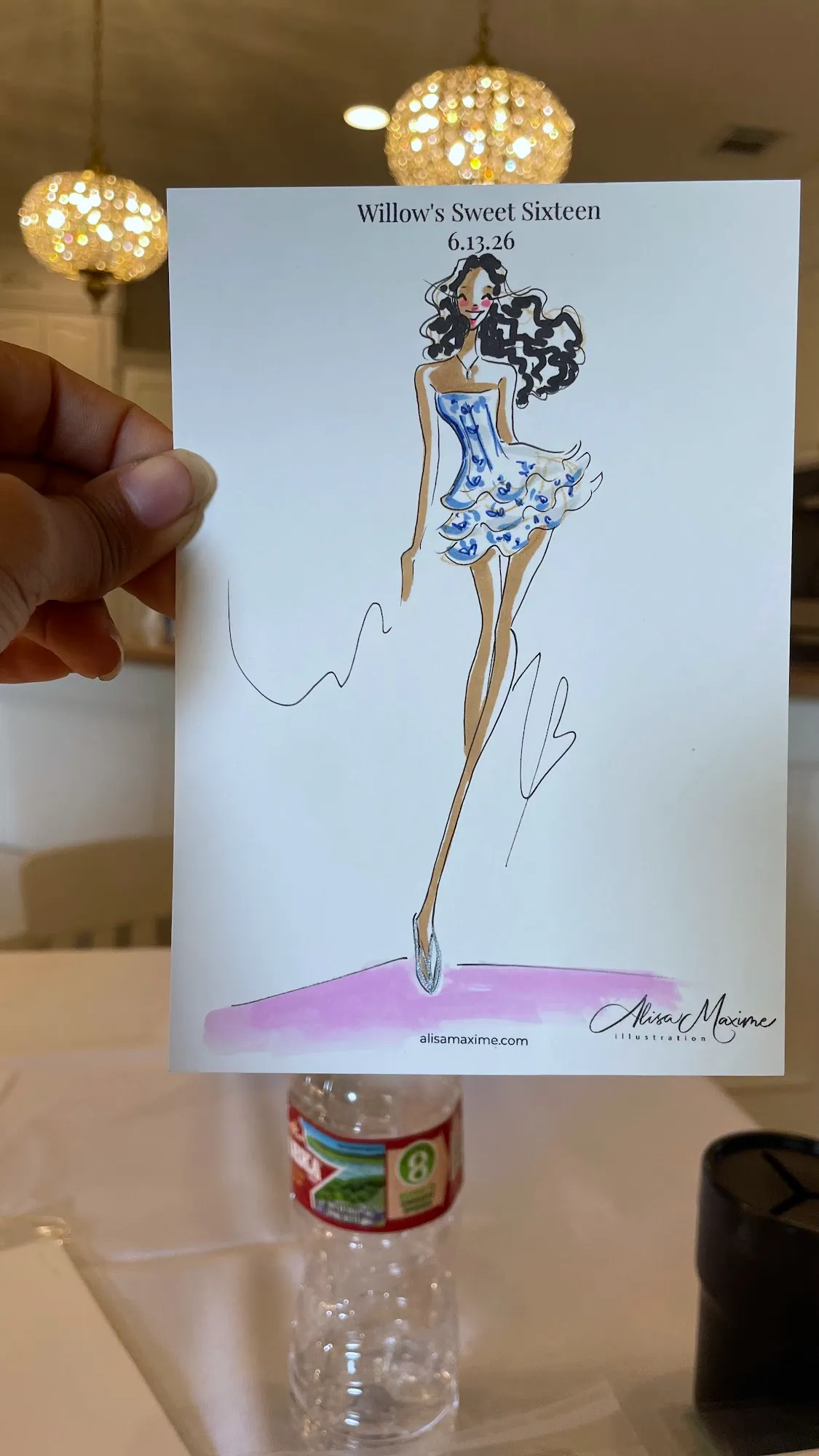 Live fashion sketch 9 from Sweet 16 Birthday Party in Katy, Texas