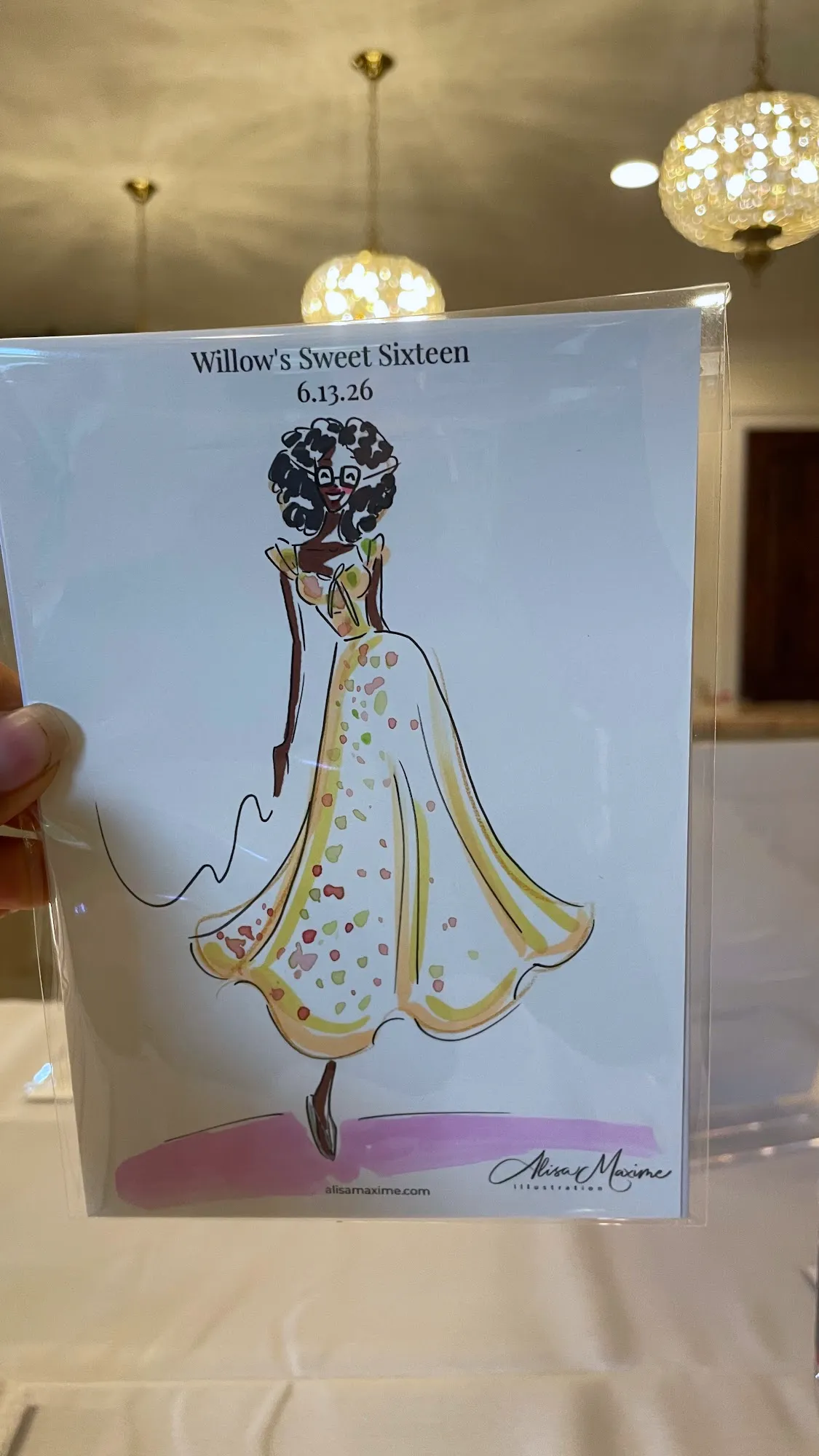 Live fashion sketch 14 from Sweet 16 Birthday Party in Katy, Texas