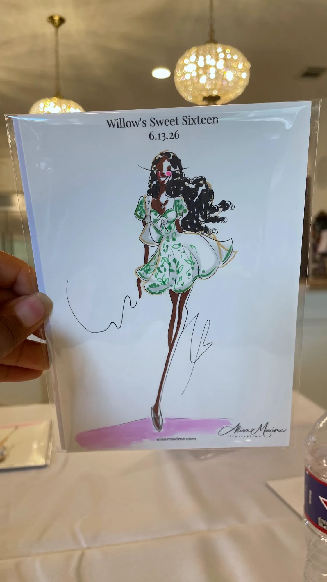 Live fashion sketch 12 from Sweet 16 Birthday Party in Katy, Texas