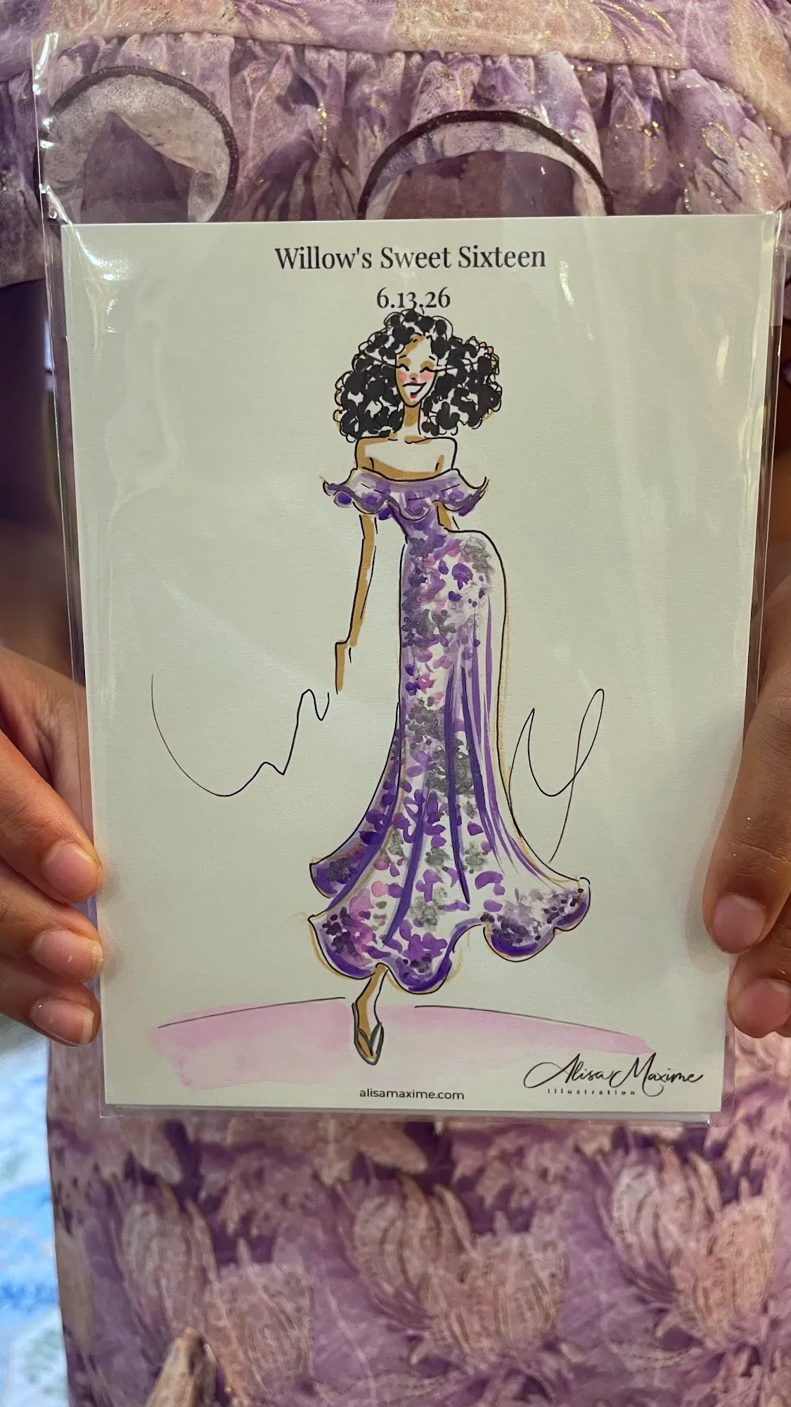 Live fashion sketch 16 from Sweet 16 Birthday Party in Katy, Texas