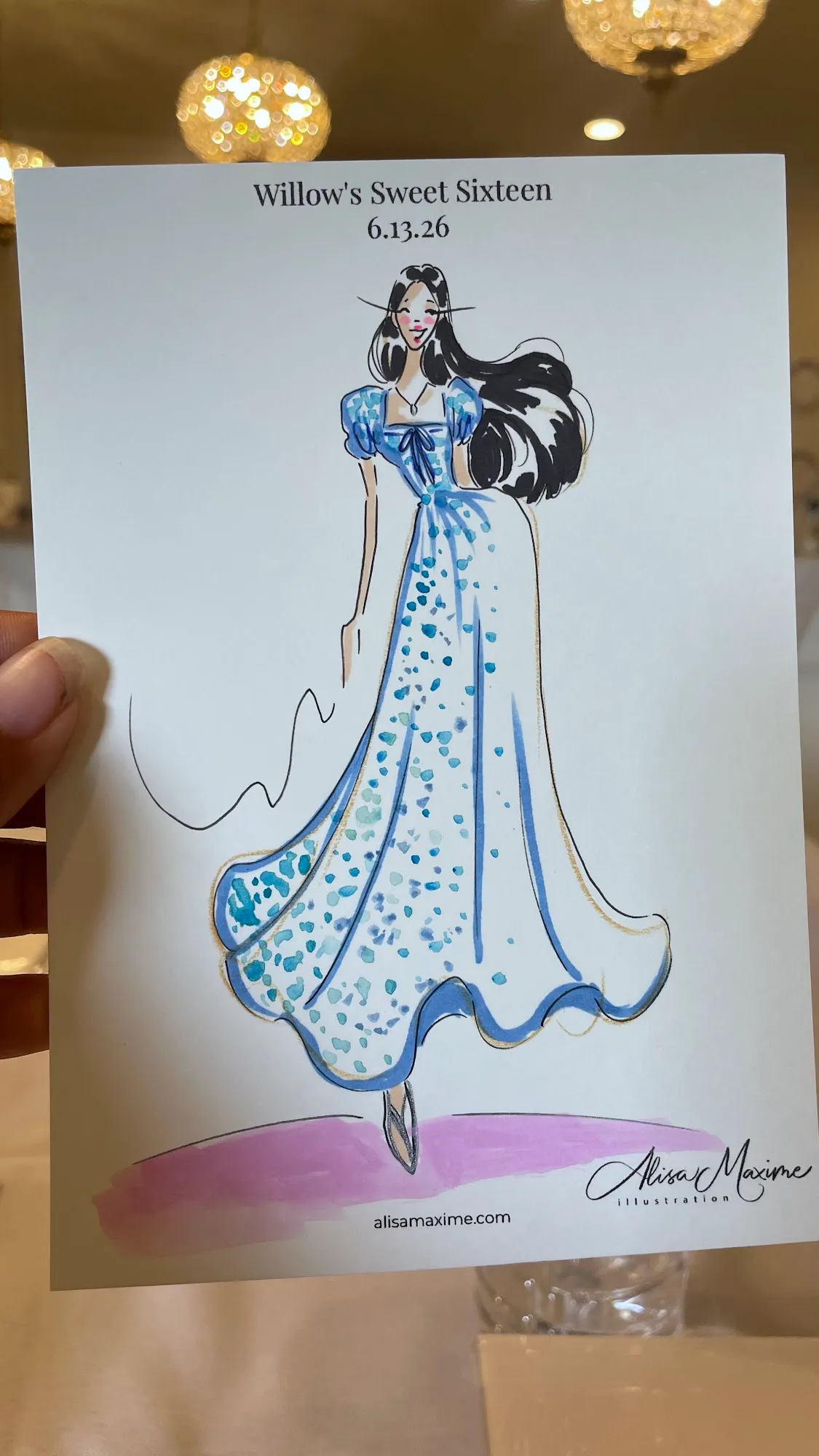Live fashion sketch 4 from Sweet 16 Birthday Party in Katy, Texas