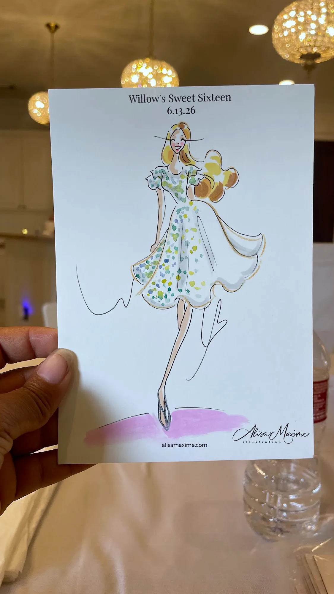 Live fashion sketch 2 from Sweet 16 Birthday Party in Katy, Texas