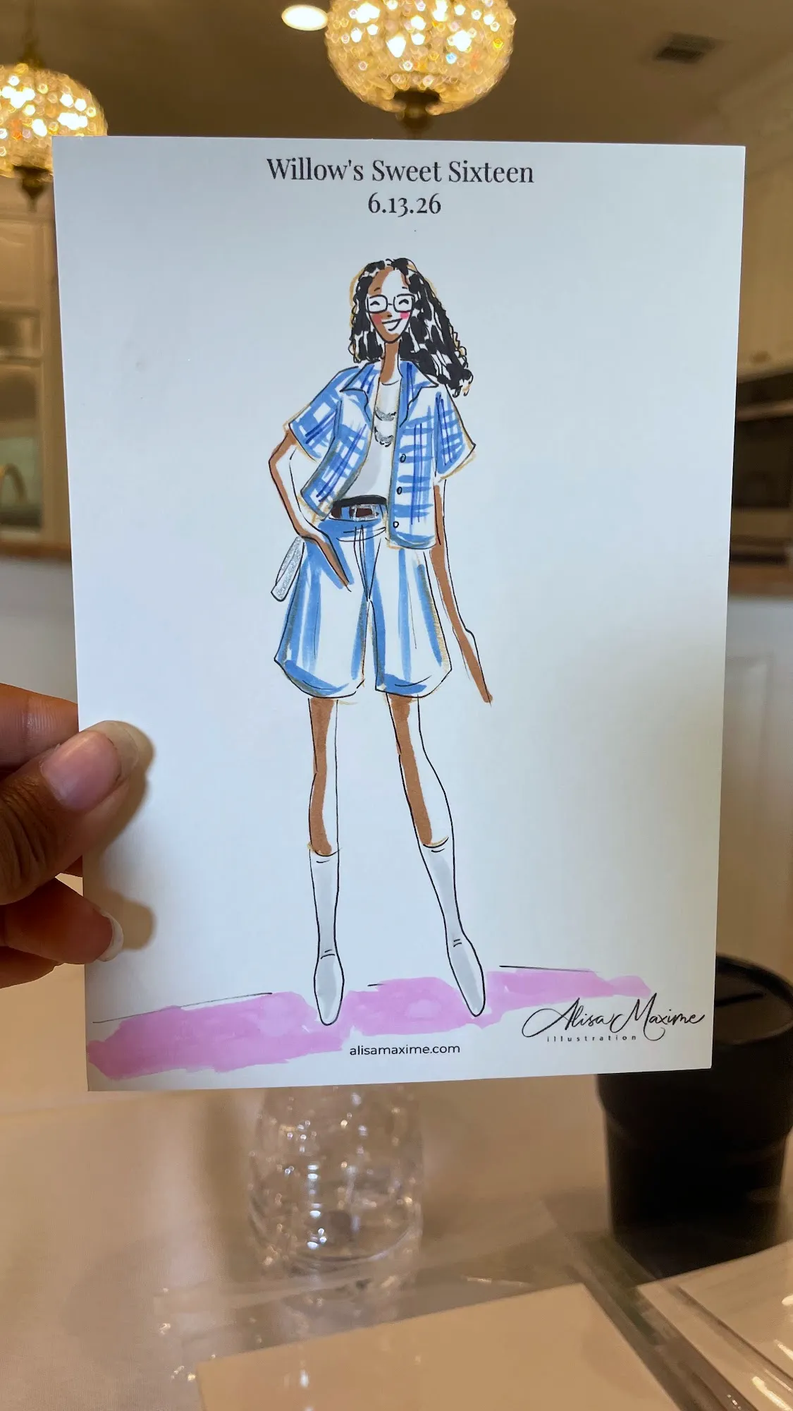 Live fashion sketch 10 from Sweet 16 Birthday Party in Katy, Texas