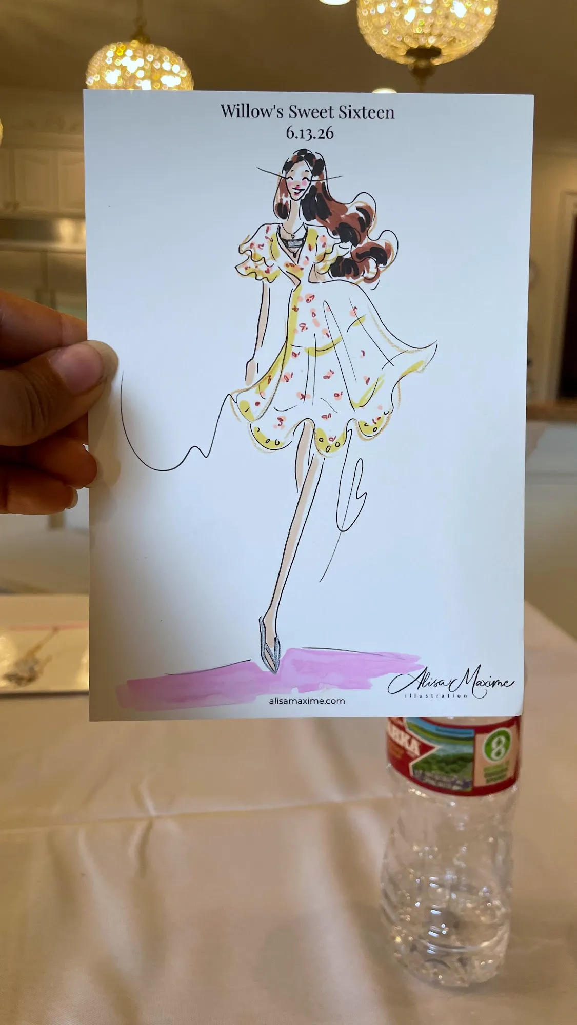 Live fashion sketch 11 from Sweet 16 Birthday Party in Katy, Texas