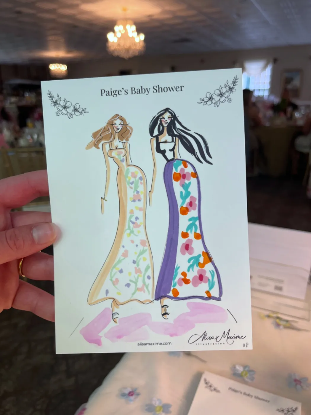 Live sketch from Baby Shower in Hopewell Junction, New York