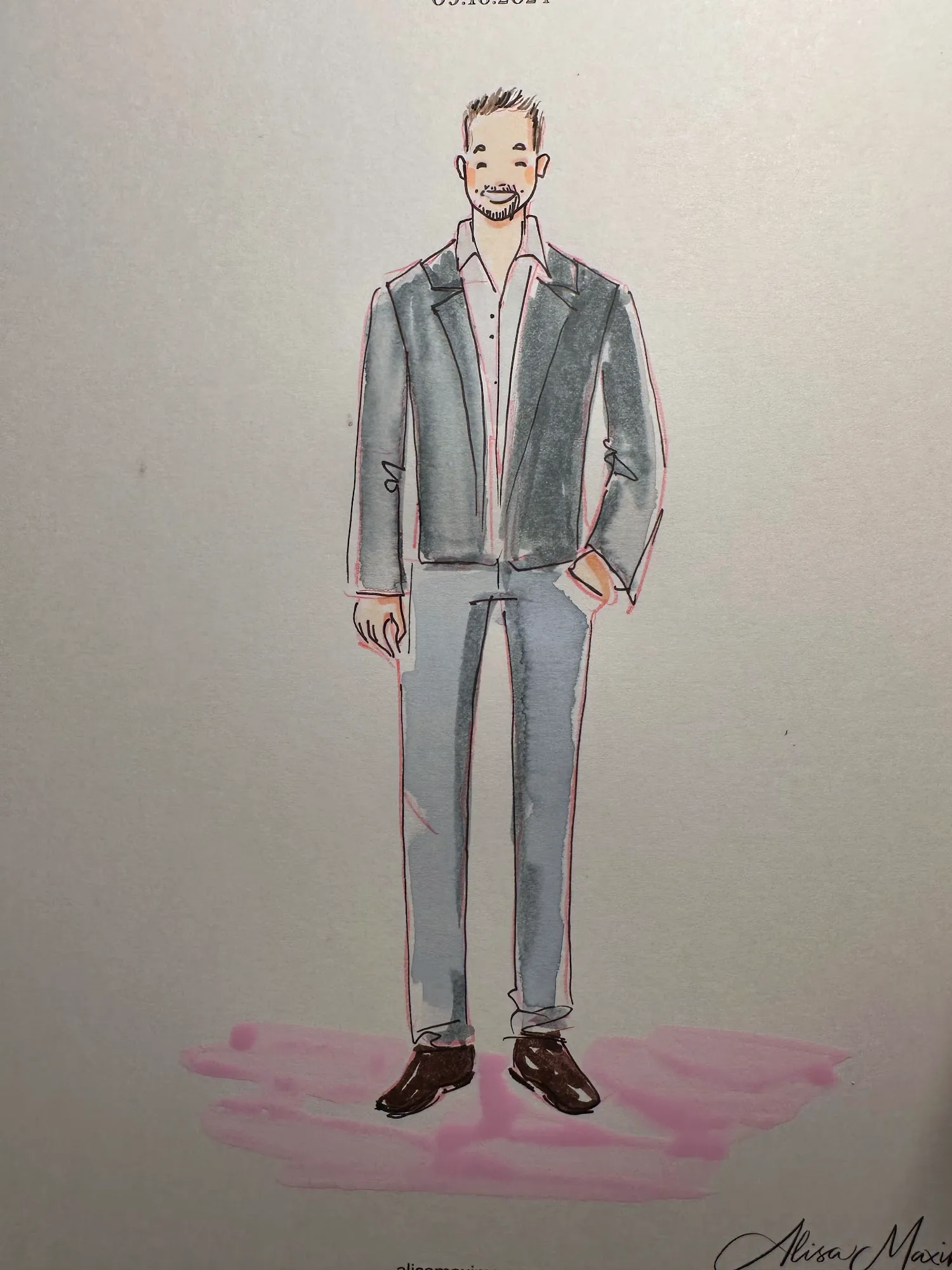 Live fashion sketch 13 from A Beautiful Wedding Celebration at Full Moon Resort