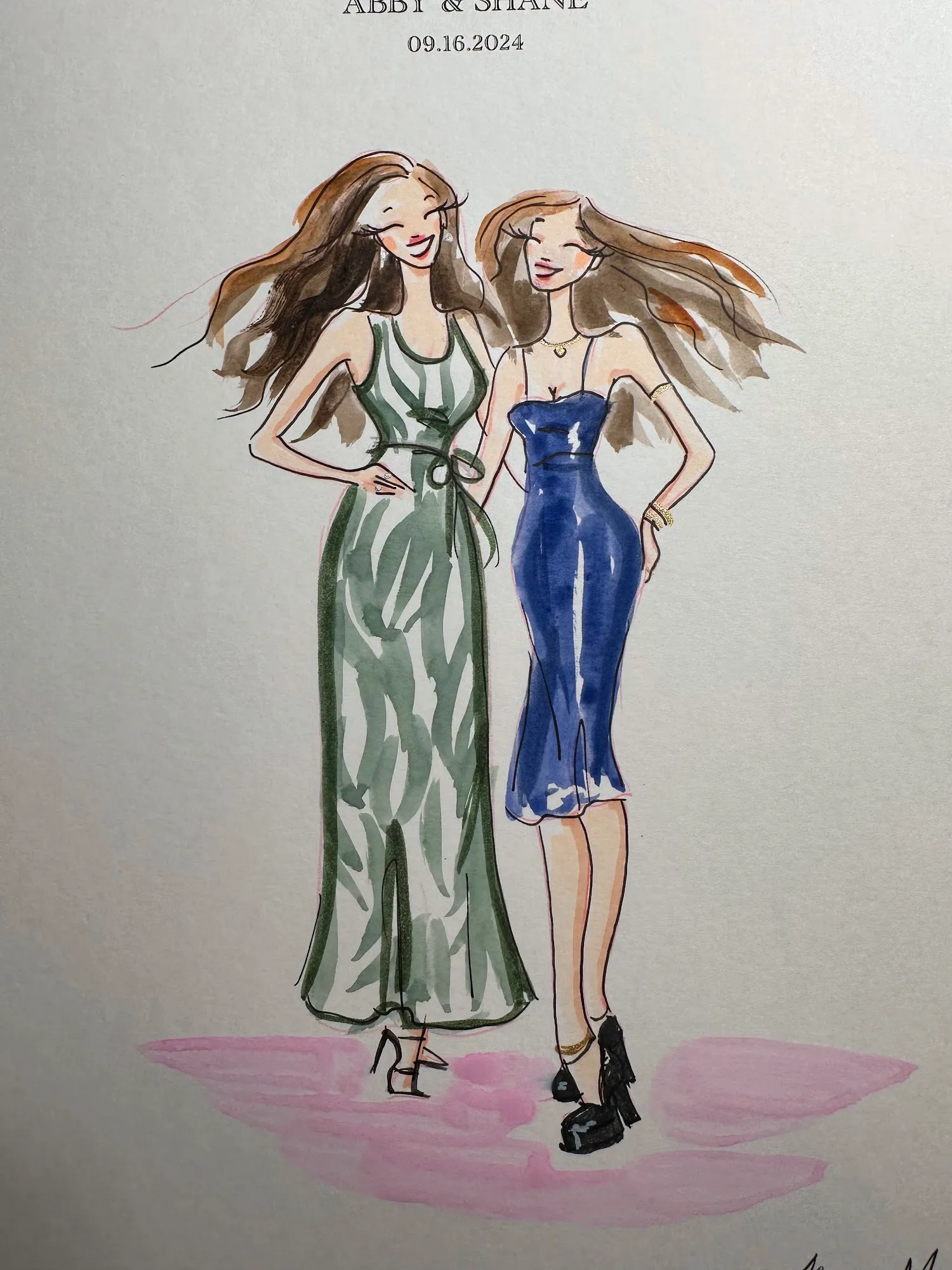 Live fashion sketch 12 from A Beautiful Wedding Celebration at Full Moon Resort
