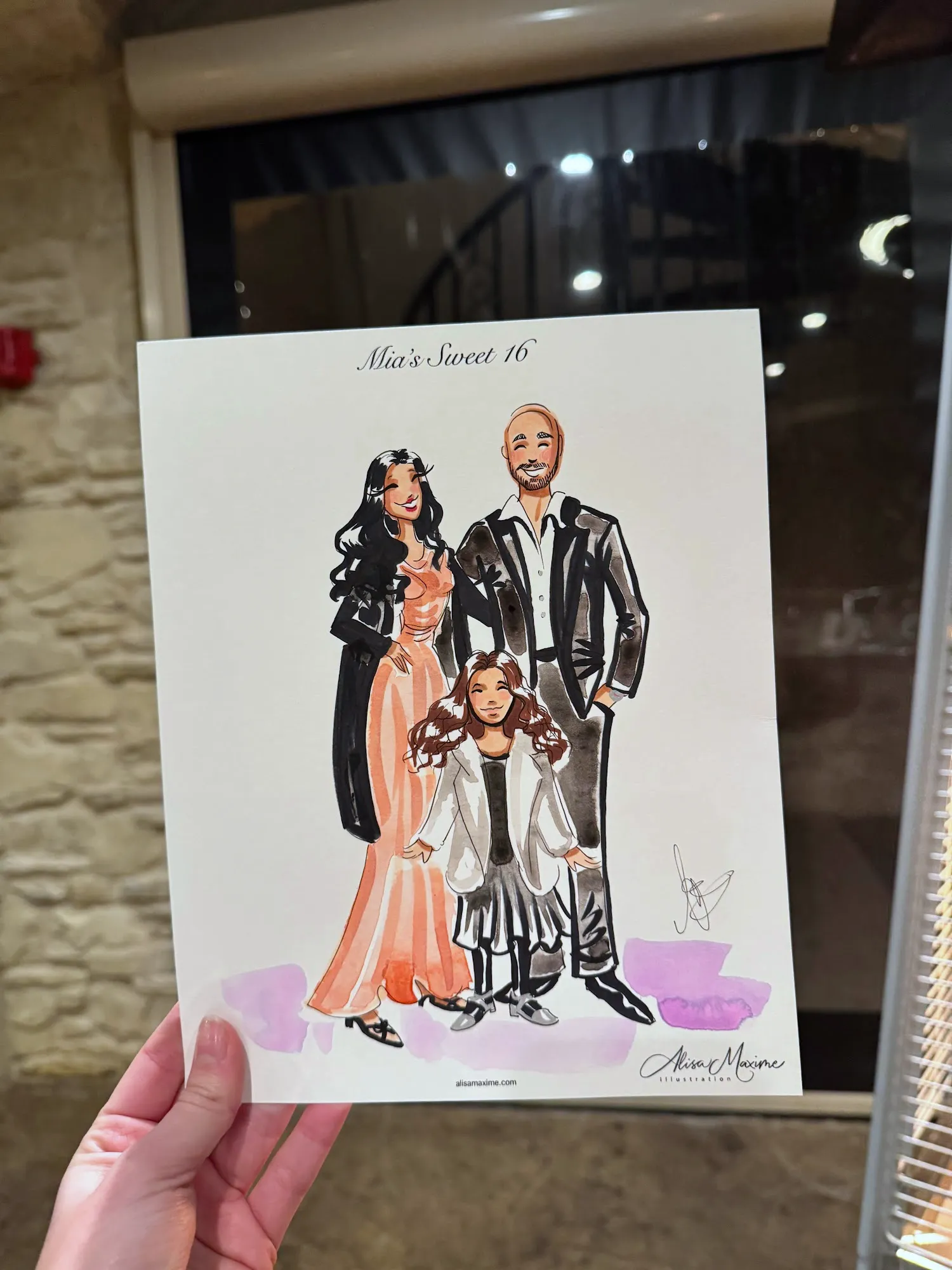 Live sketch from Sweet 16 Celebration at Knotting Hill Place, Little Elm