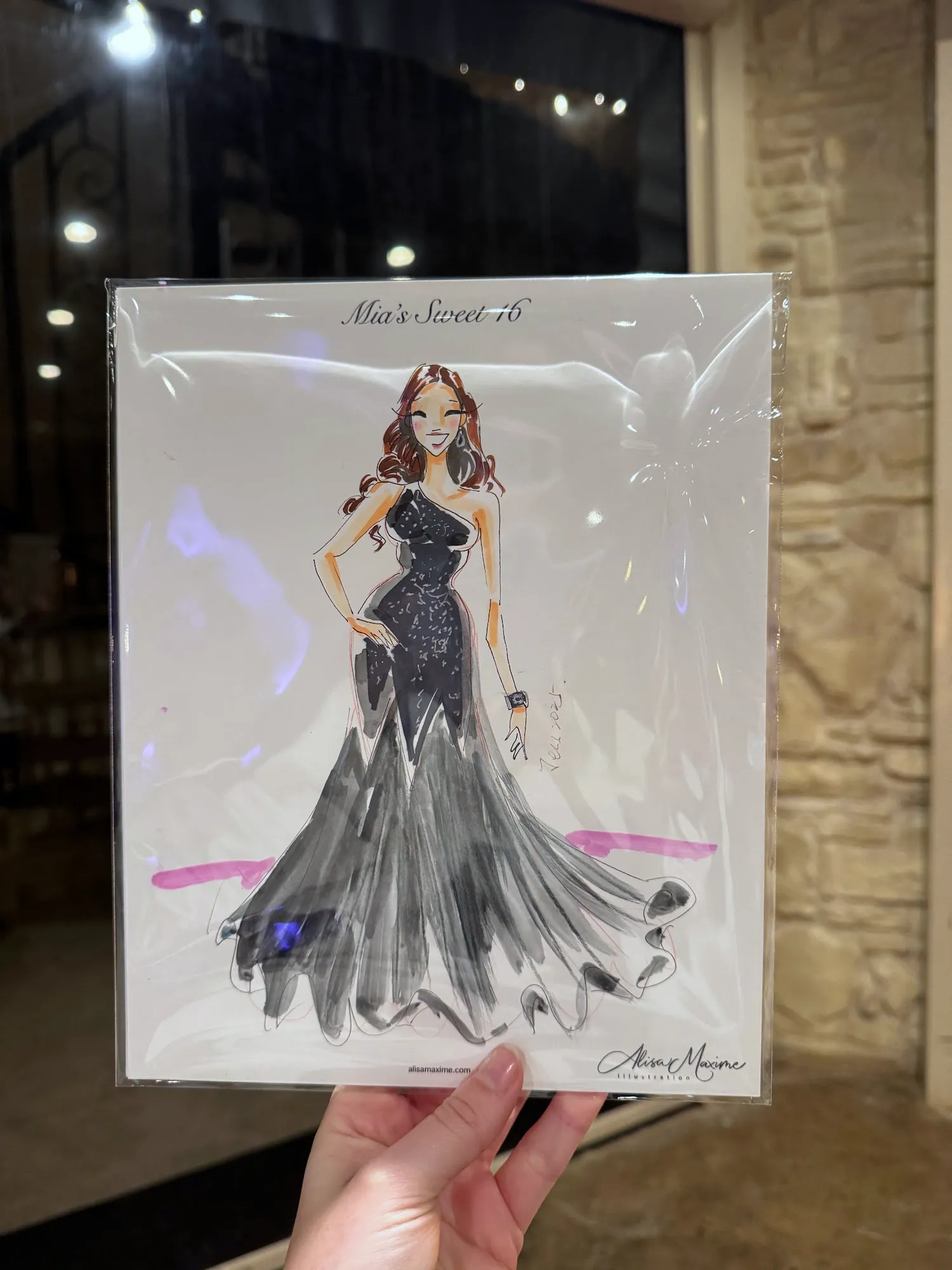 Live fashion sketch 16 from Sweet 16 Celebration at Knotting Hill Place, Little Elm