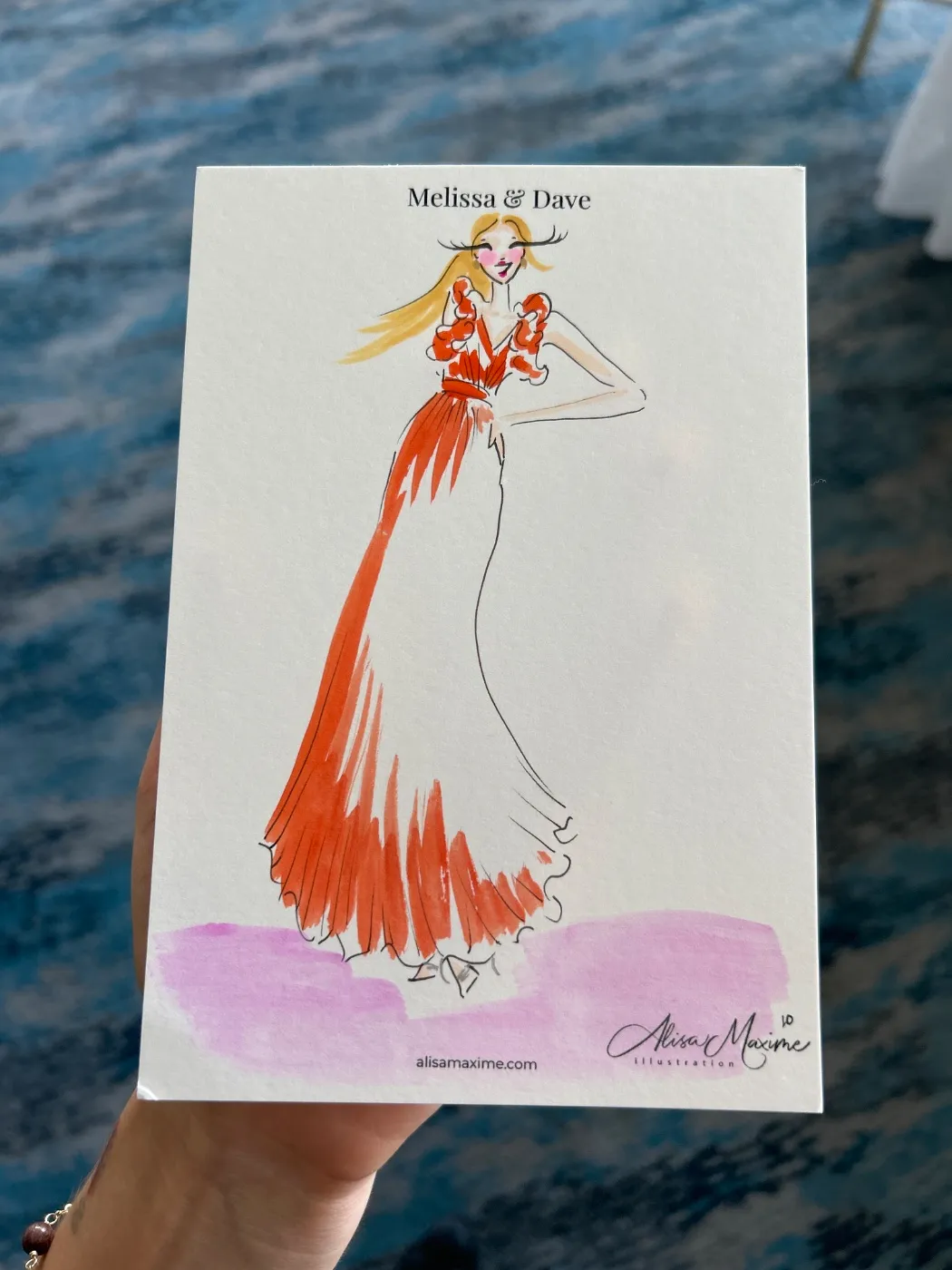 Live fashion sketch 10 from Wedding at Water's Edge Resort and Spa, Westbrook