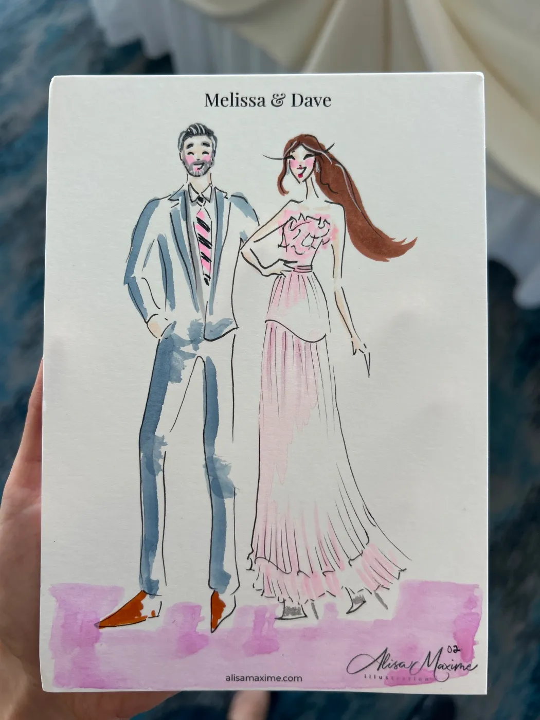Live sketch from Wedding at Water's Edge Resort and Spa, Westbrook