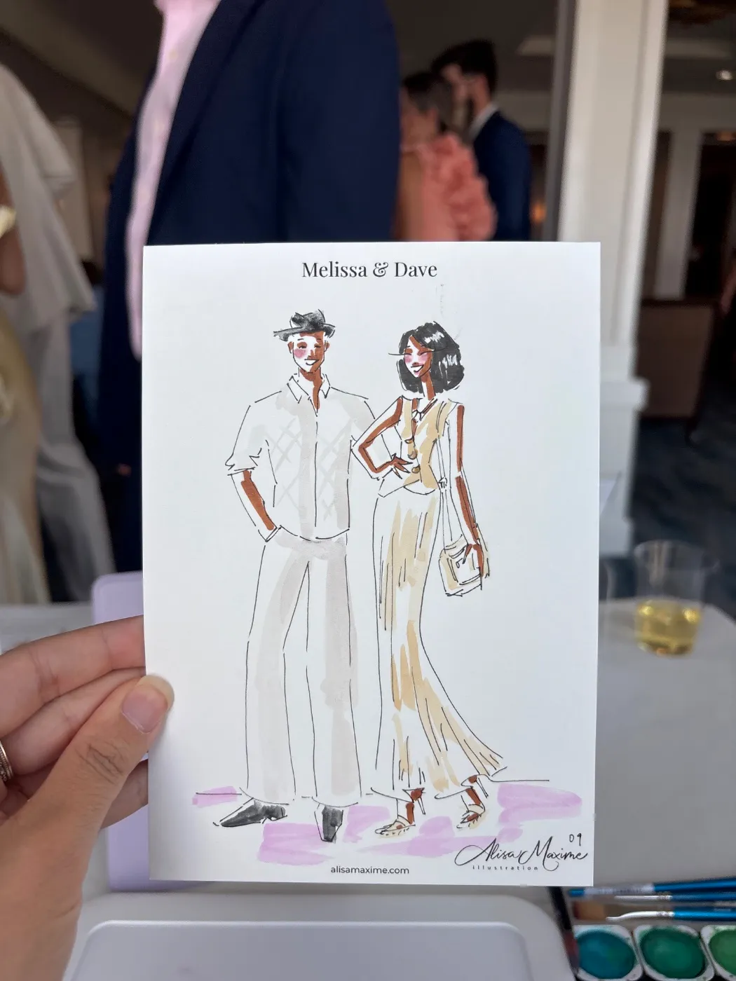 Live fashion sketch 9 from Wedding at Water's Edge Resort and Spa, Westbrook