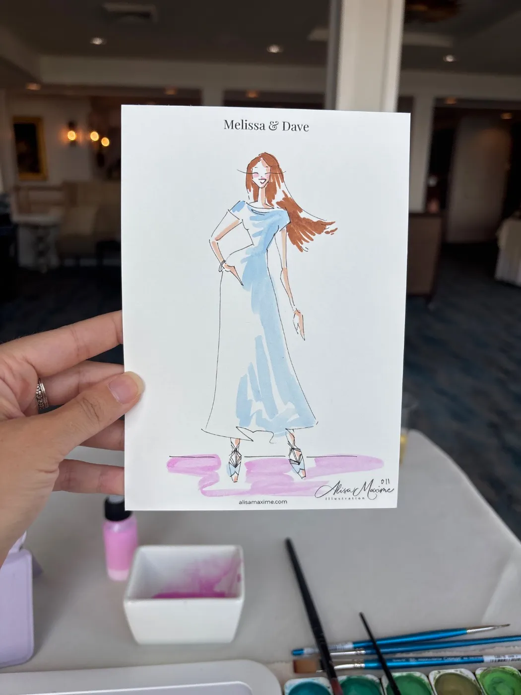 Live fashion sketch 11 from Wedding at Water's Edge Resort and Spa, Westbrook