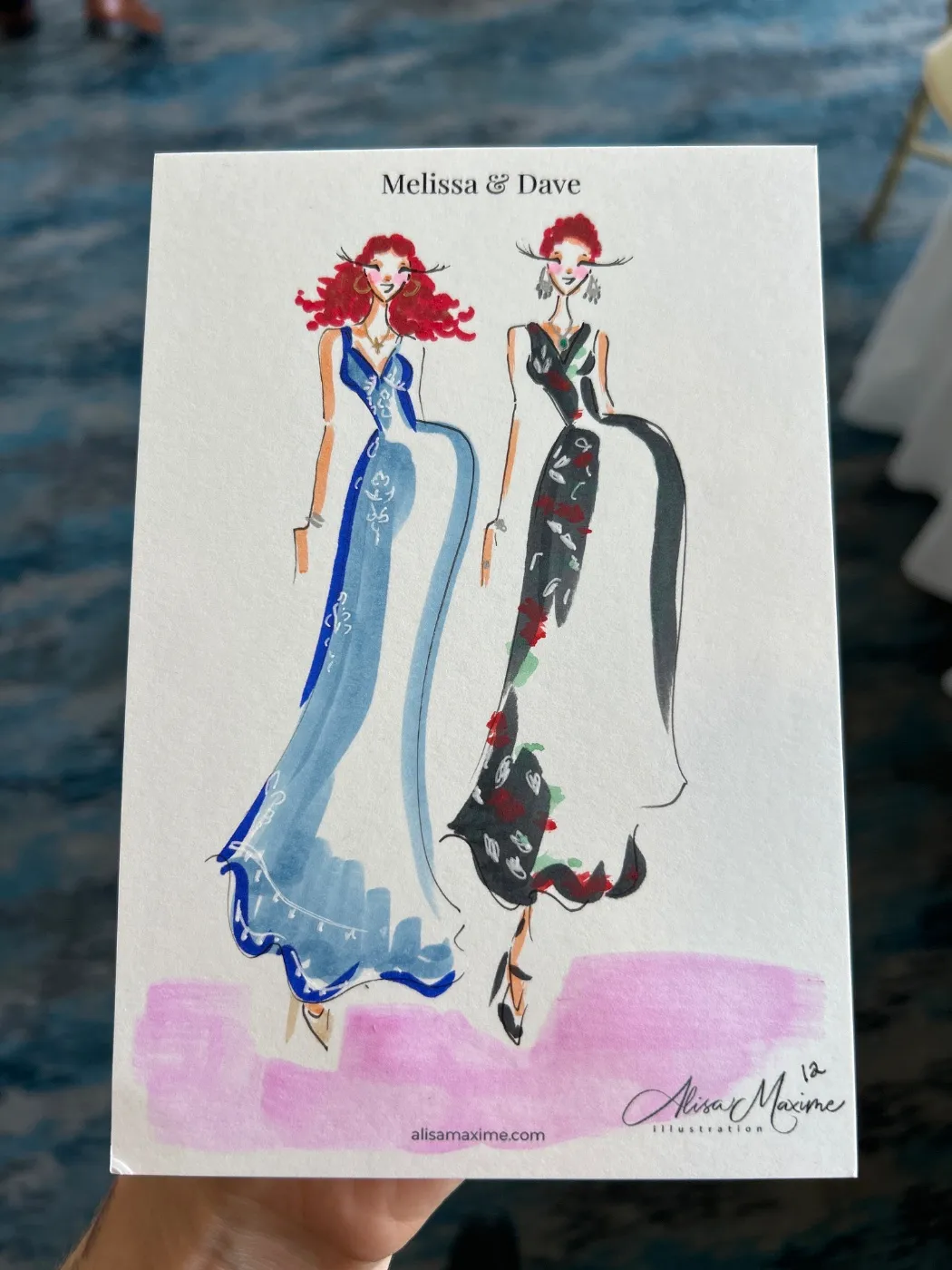 Live fashion sketch 12 from Wedding at Water's Edge Resort and Spa, Westbrook
