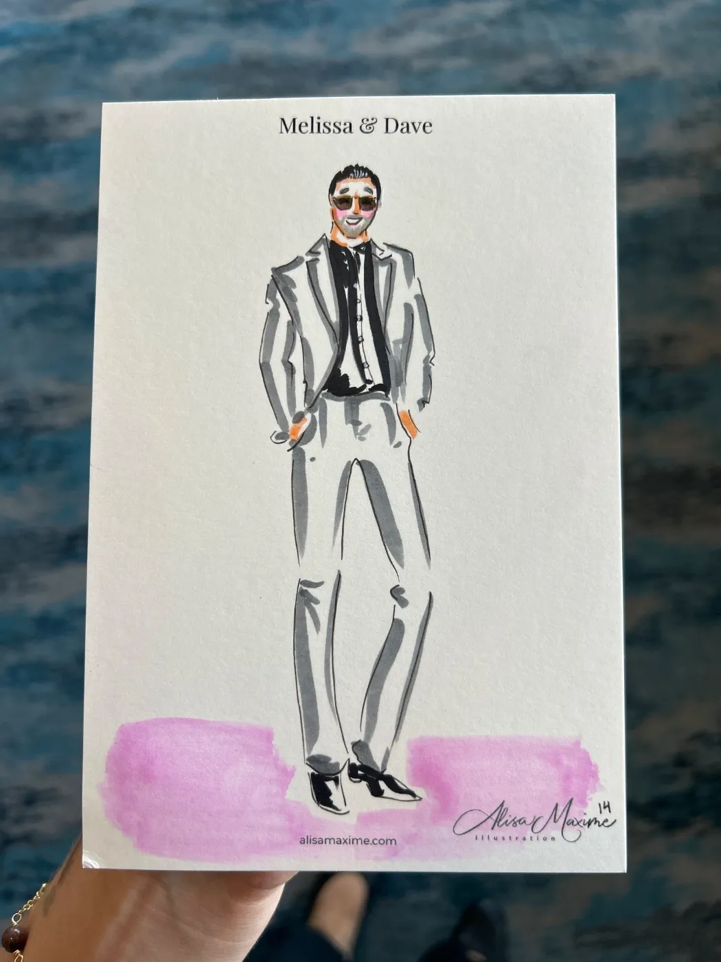 Live fashion sketch 14 from Wedding at Water's Edge Resort and Spa, Westbrook